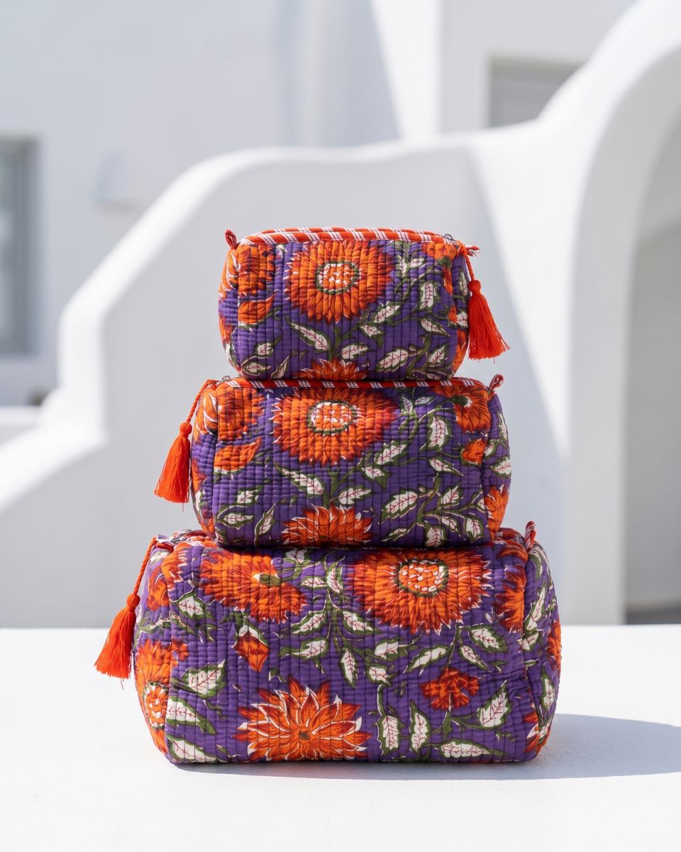SUMMER DAHLIA PURPLE POUCH SET