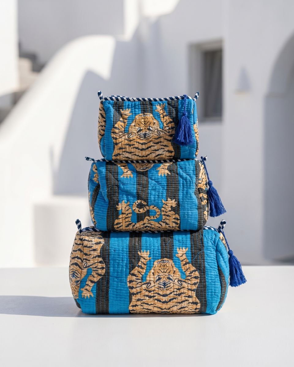 BLUE TIGER POUCH SET
