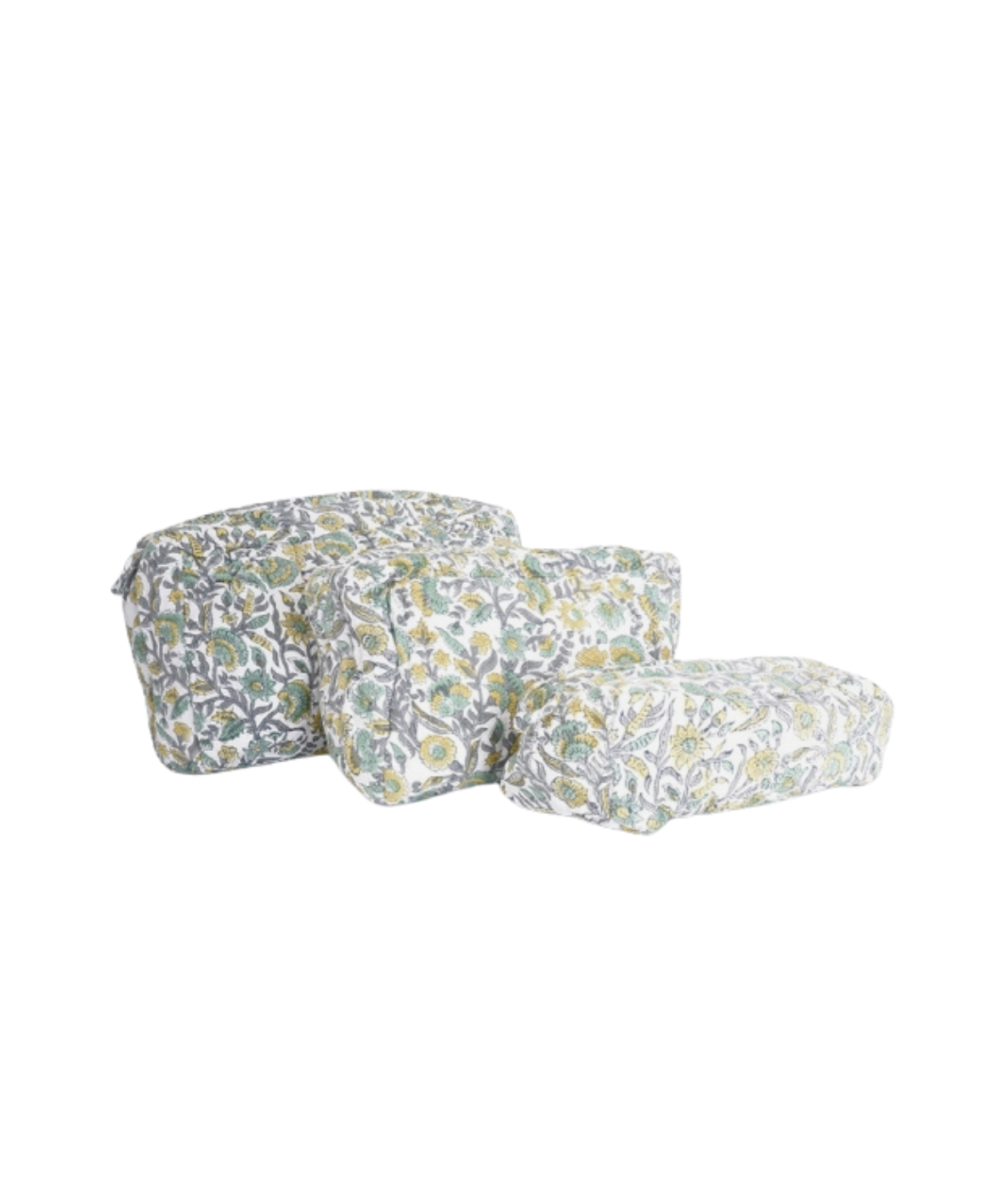 FLORAL YELLOW POUCH SET