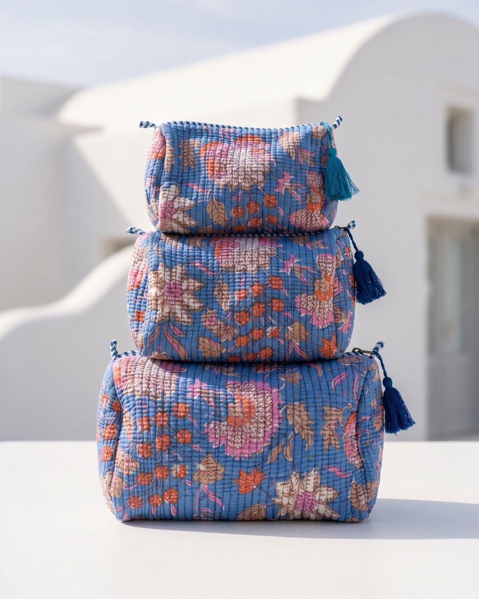 SUMMER DAHLIA BLUE POUCH SET