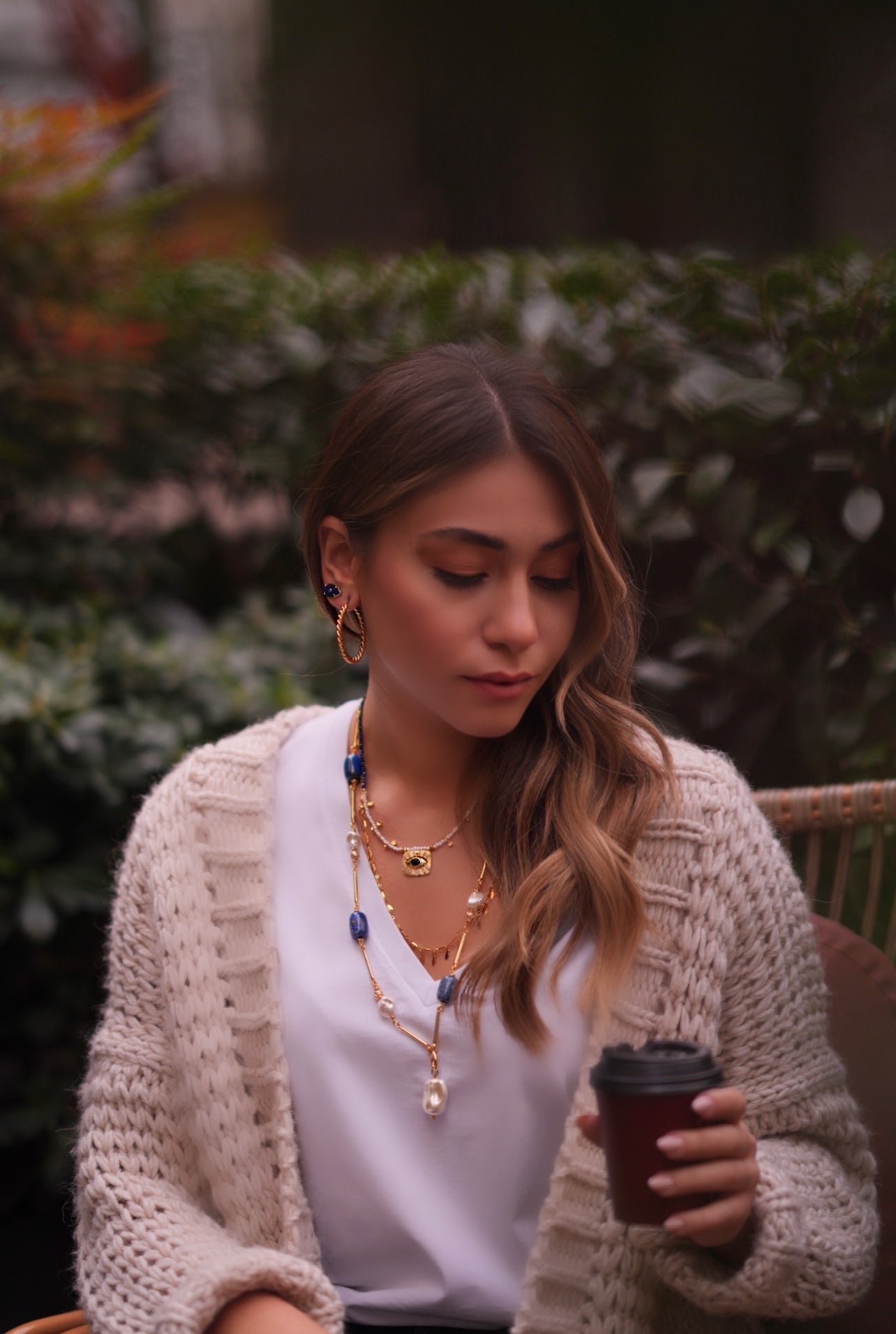 BONBON BLUE LONG NECKLACE