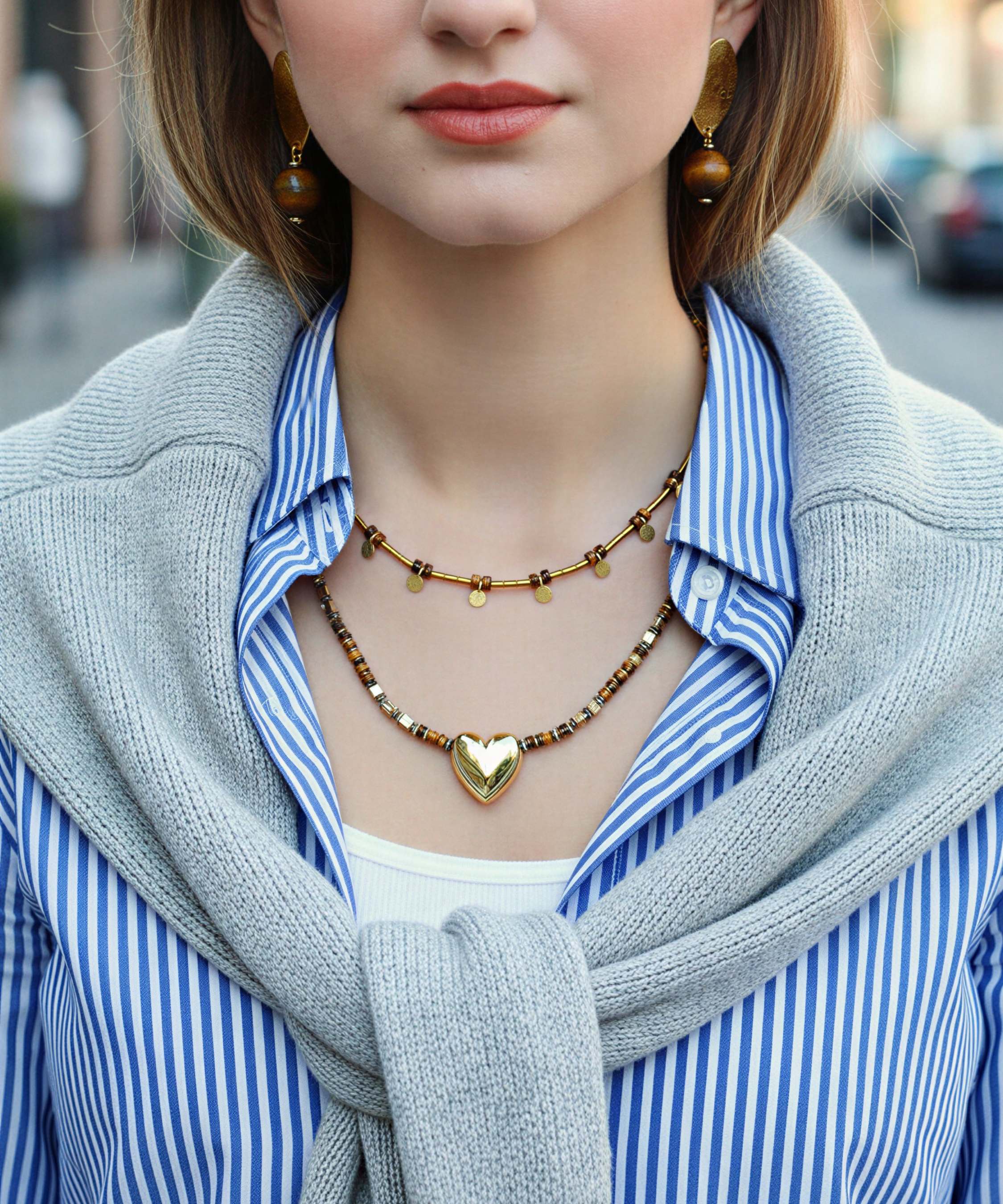 GRECO TIGER EYE NECKLACE