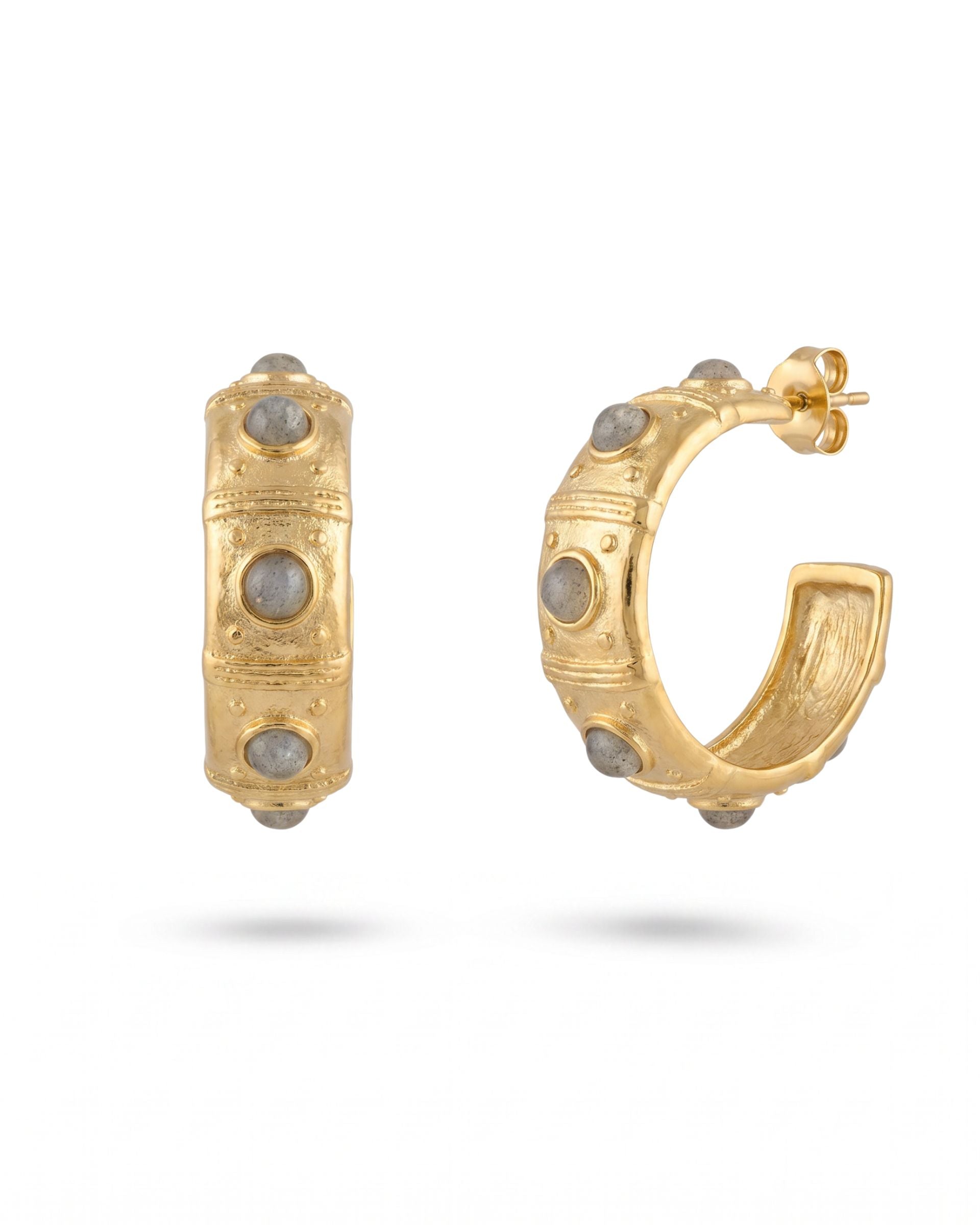 NOCTURNE LABRADORITE HOOP EARRINGS