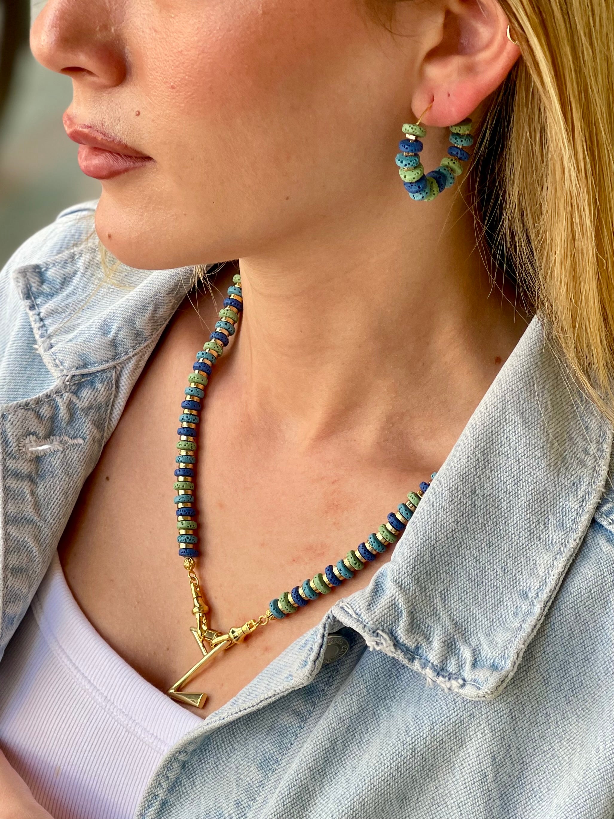 AZURE TIDE NATURAL STONE EARRINGS