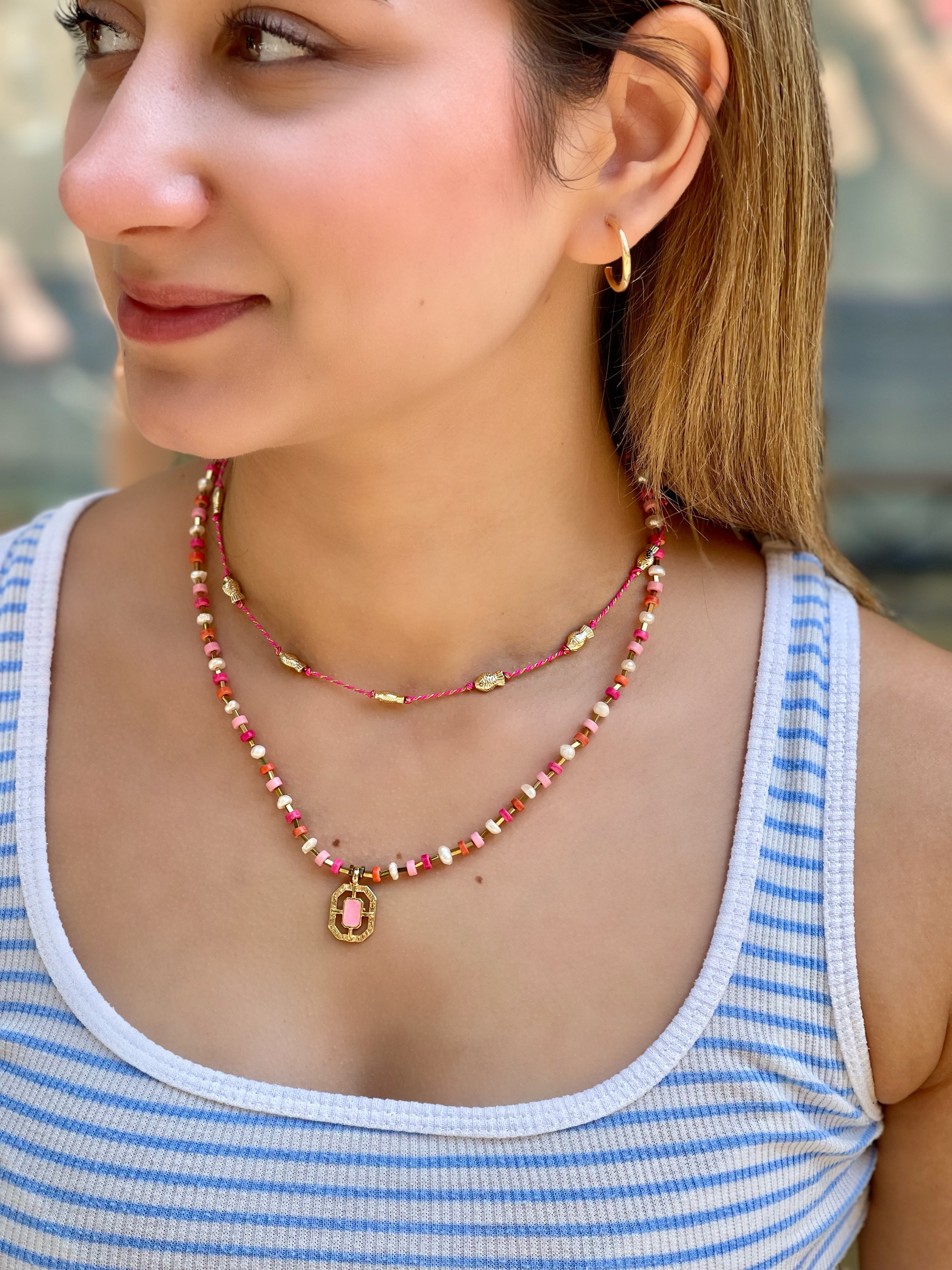 PINK SUNSET PEARL NECKLACE