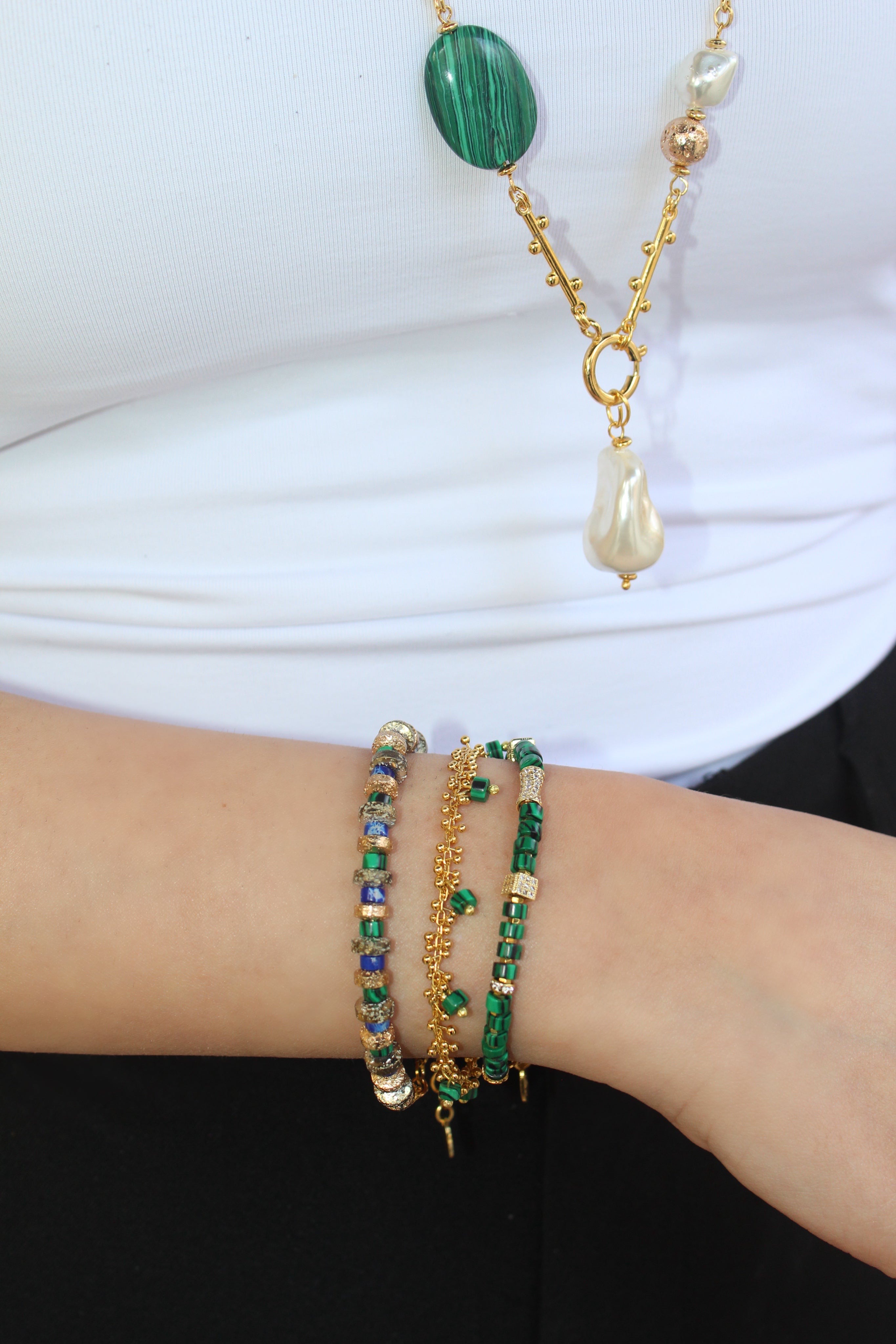 GOLDEN SKY LAPIS MALACHITE BRACELET