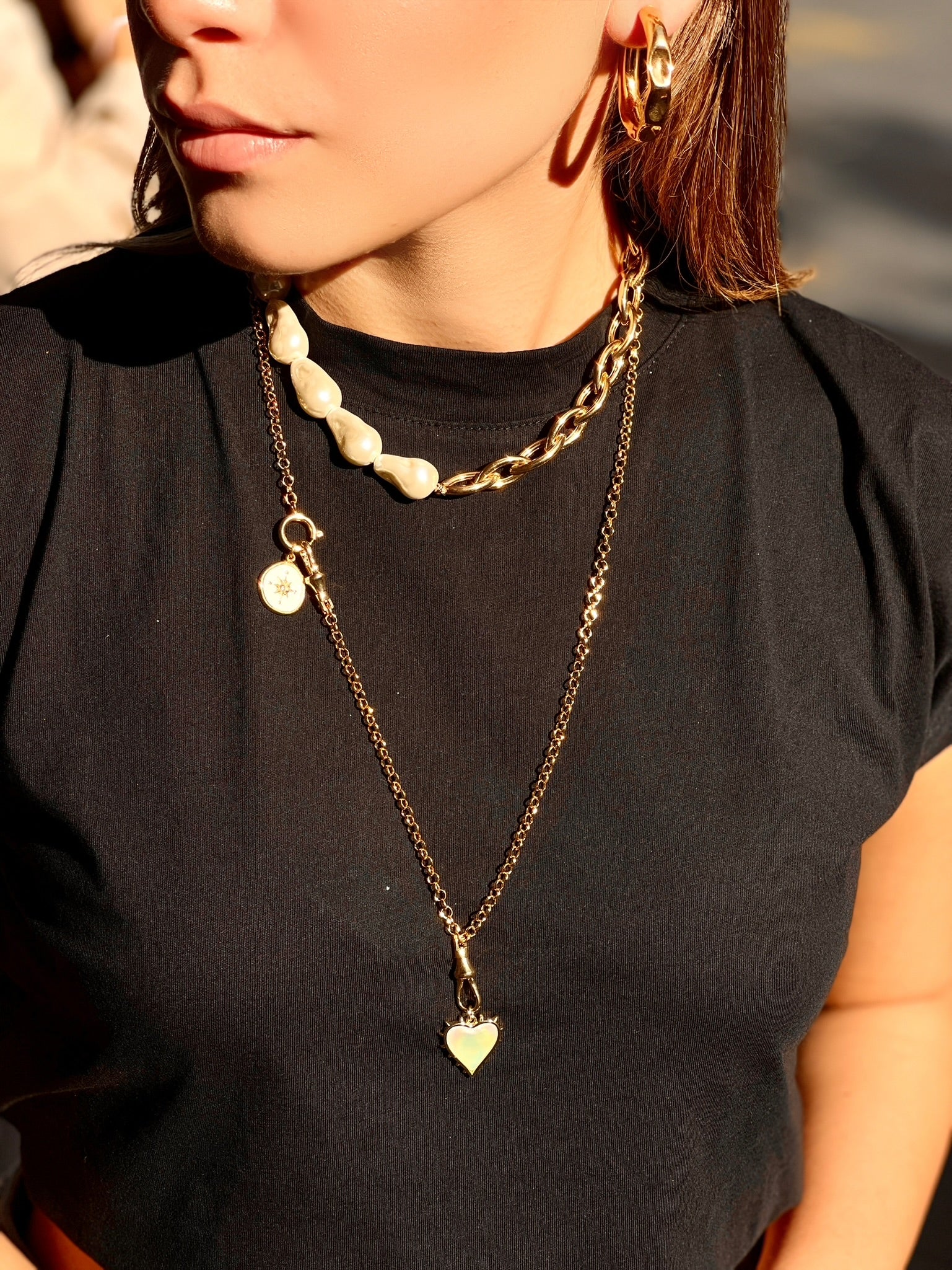 MIAMI BAROQUE PEARL CHAIN NECKLACE