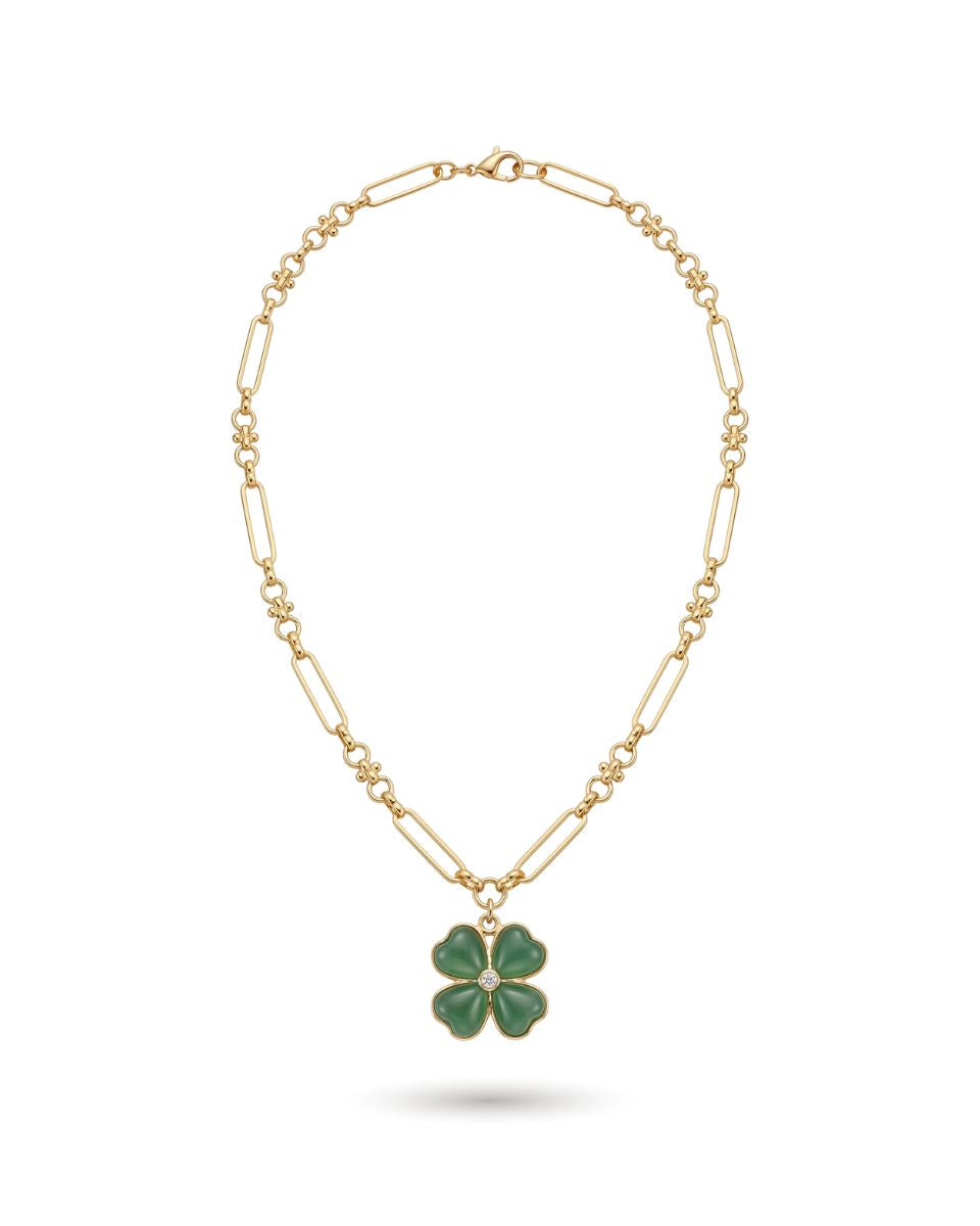GARDEN CLOVER GREEN AVENTURINE NECKLACE