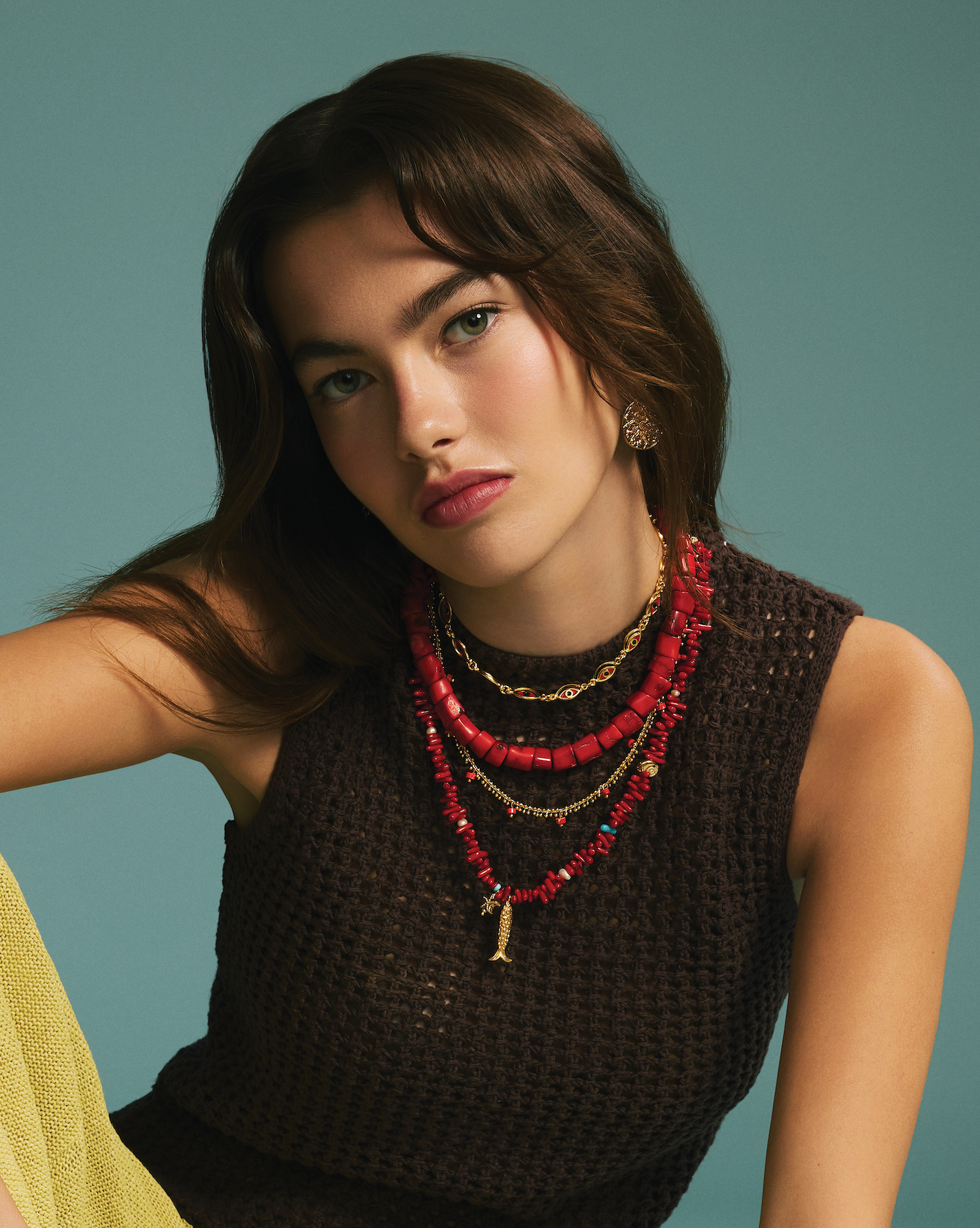 CLEOPATRA RED EVIL EYE NECKLACE