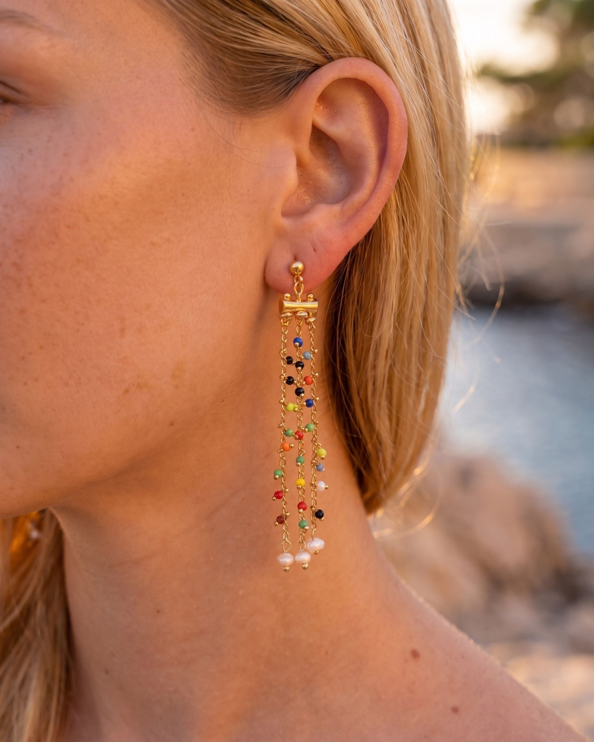 GYPSY MULTICOLOR BEADED EARRINGS