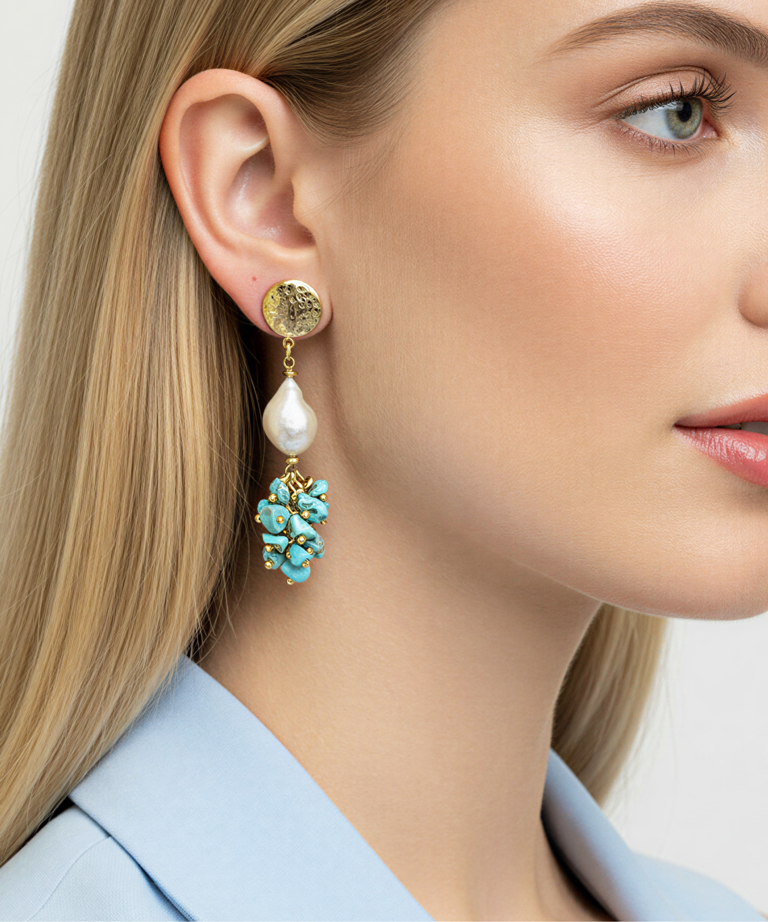 DANCING TURKUAZ BAROK İNCİ KÜPE