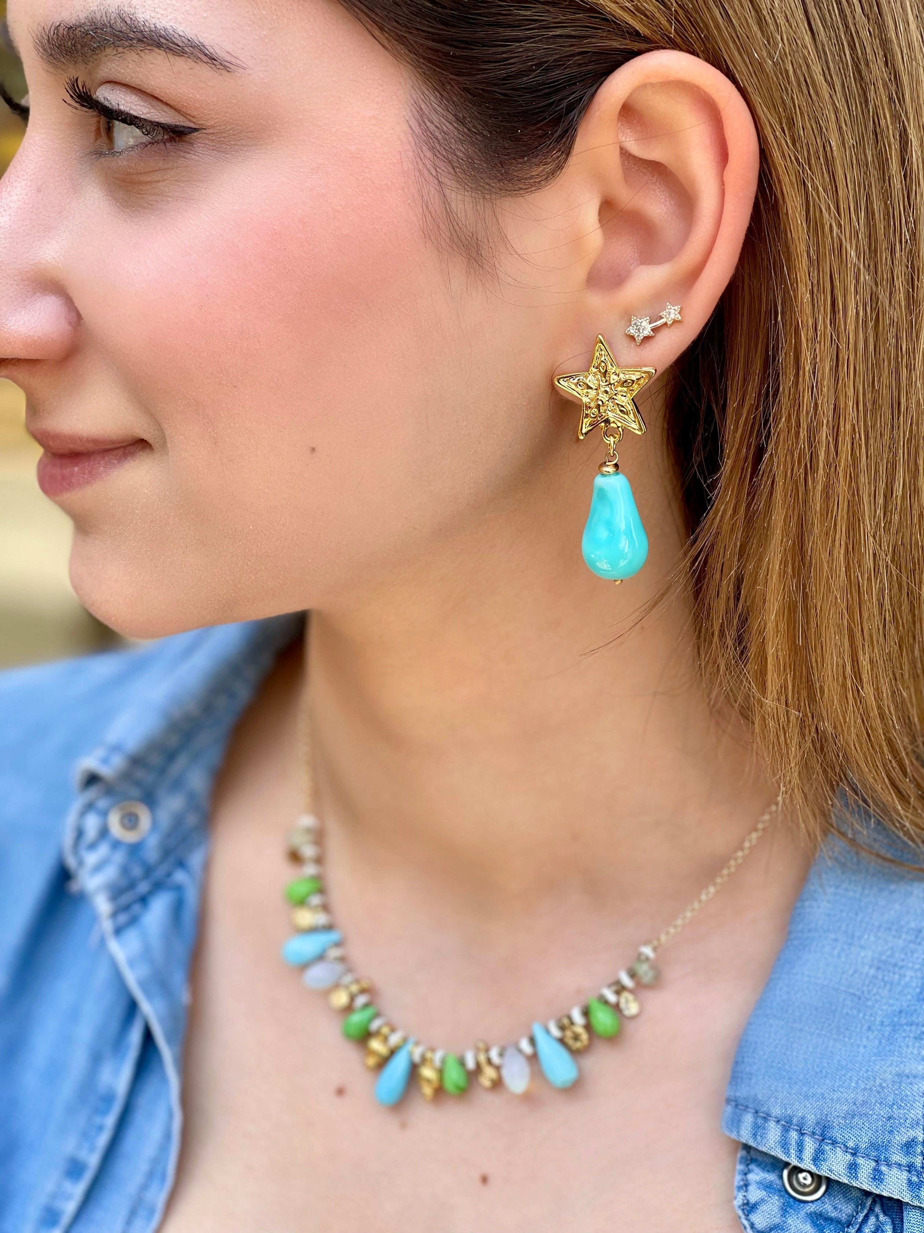 MIAMI STAR TURQUOISE EARRINGS
