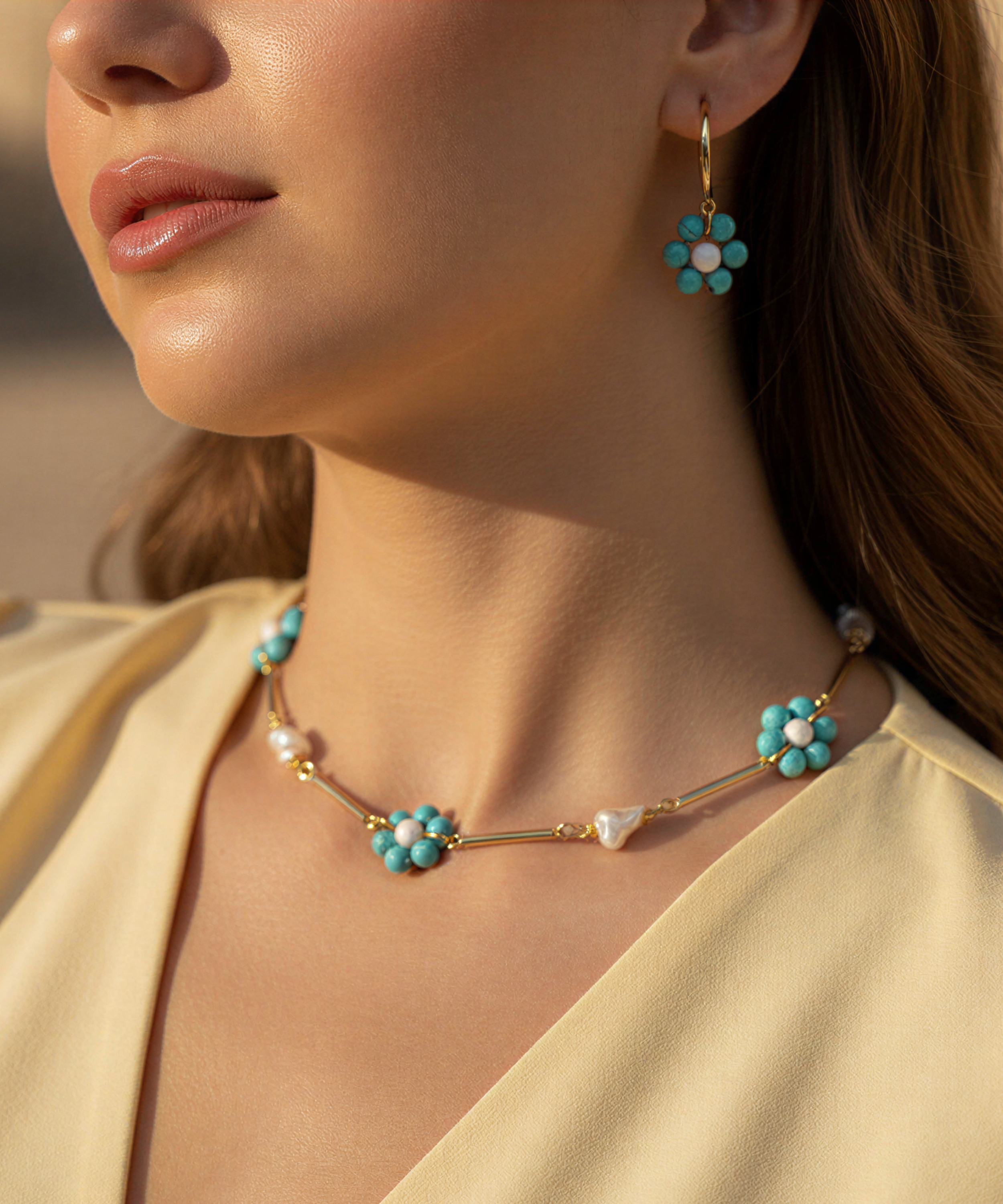 SUMMER BLOSSOM TURQUOISE EARRINGS