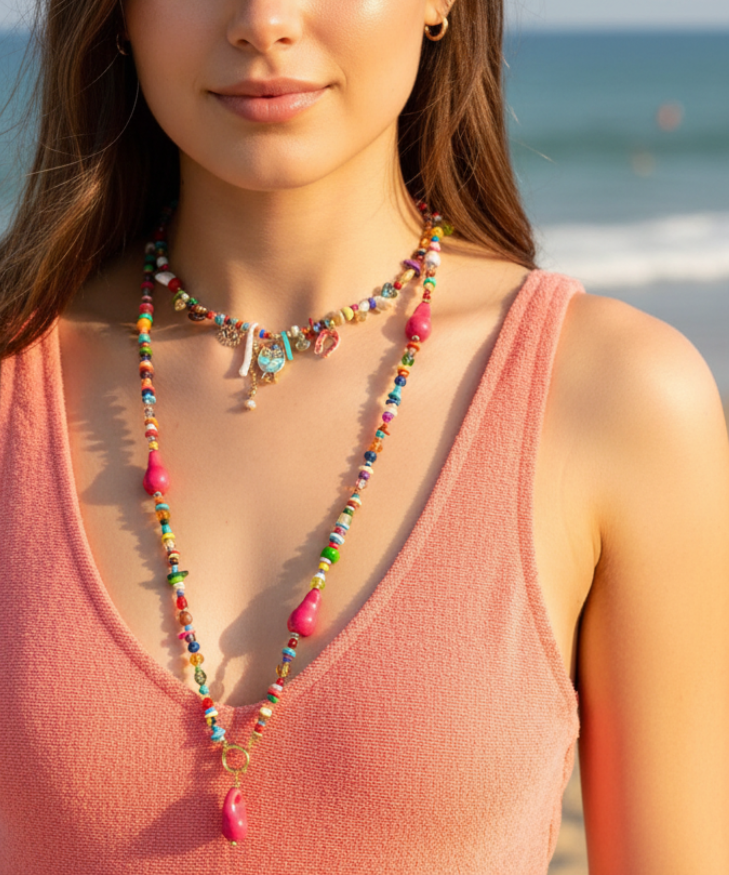 MIAMI FUCHSIA MULTICOLOR NECKLACE
