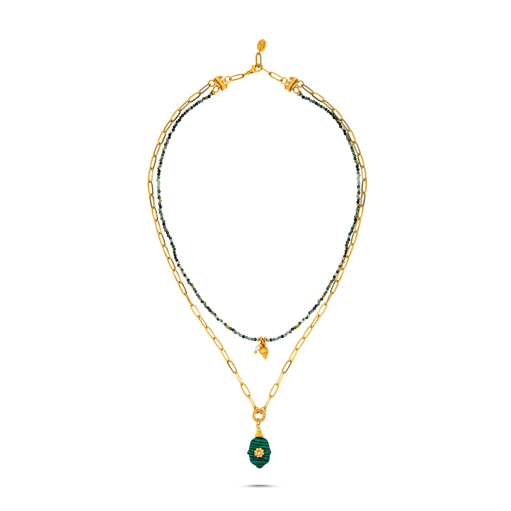 HAMSA MALACHITE NECKLACE