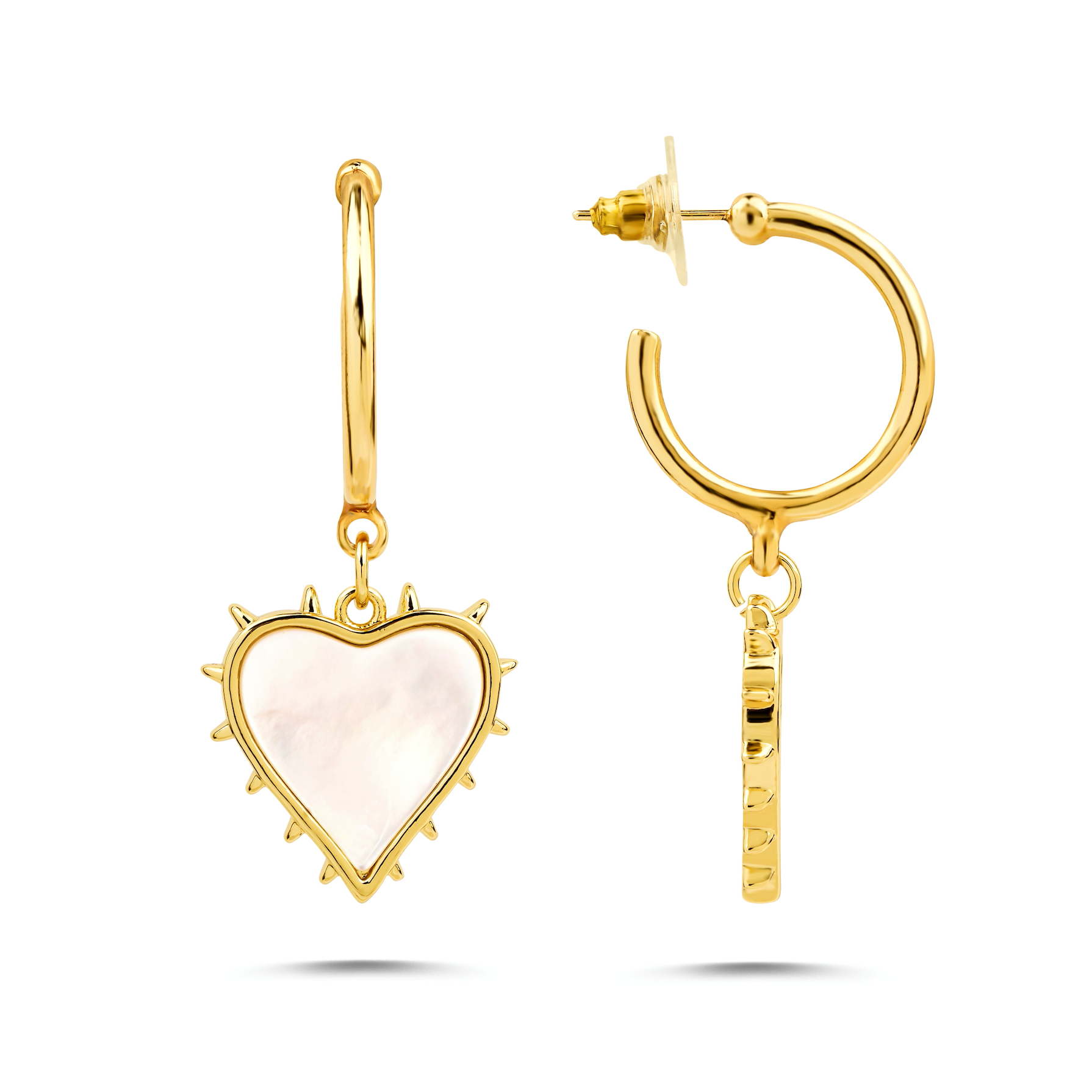 AMOUR MOTHER OF PEARL HOOP EARRINGS