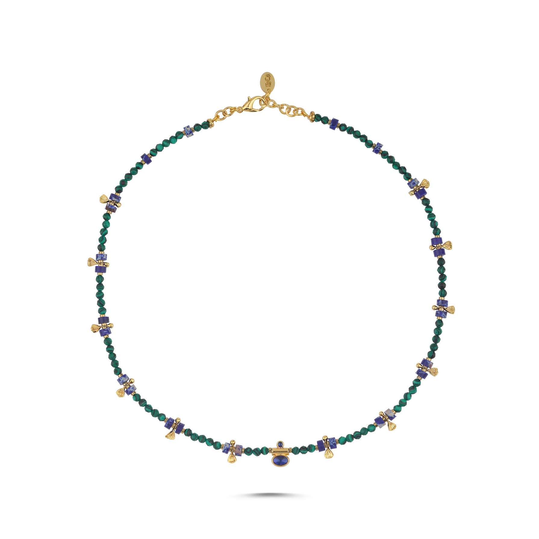 LOVE DROP LAPIS MALACHITE NECKLACE