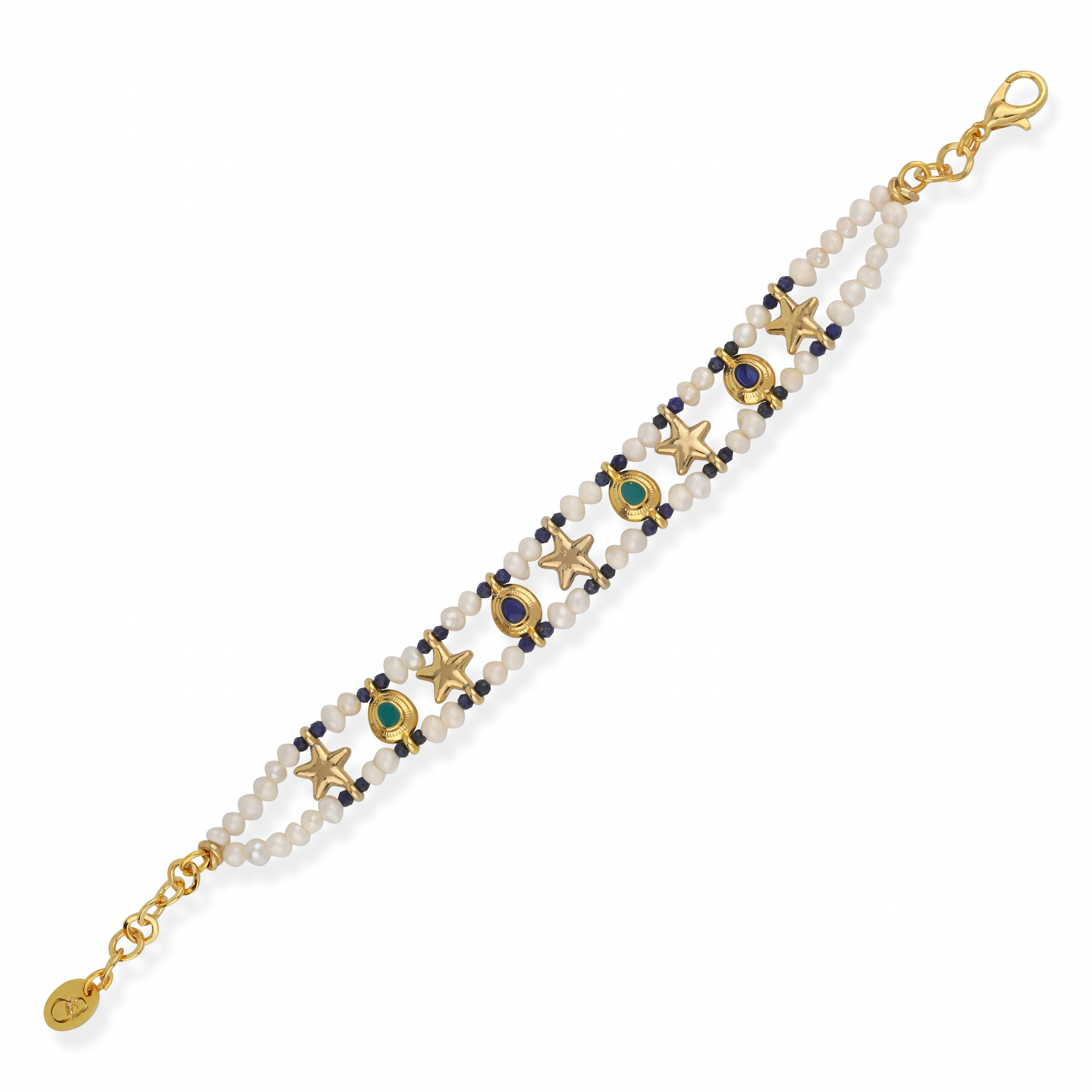 LOVE DROP LAPIS PEARL BRACELET