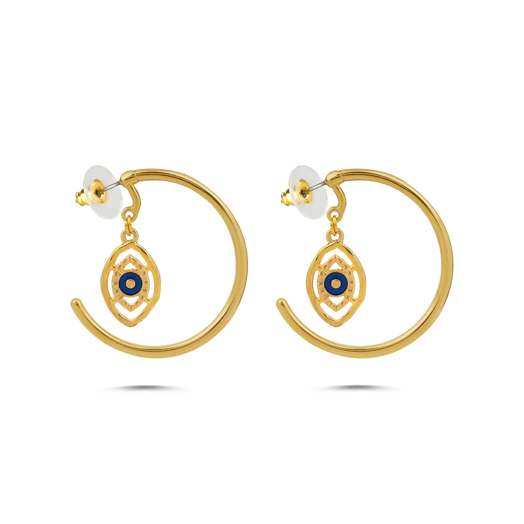 LOVER'S EYE NAVY HOOP EARRINGS