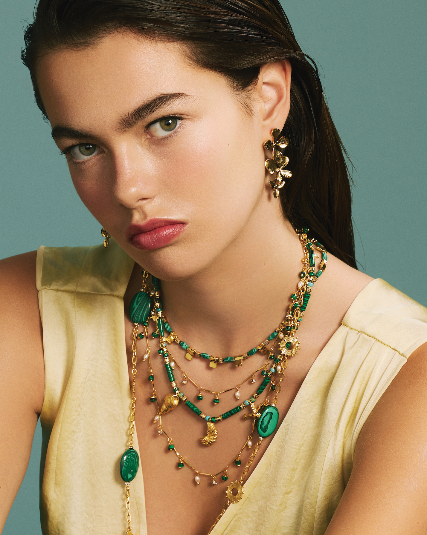 OCEAN HARMONY MALACHITE NECKLACE