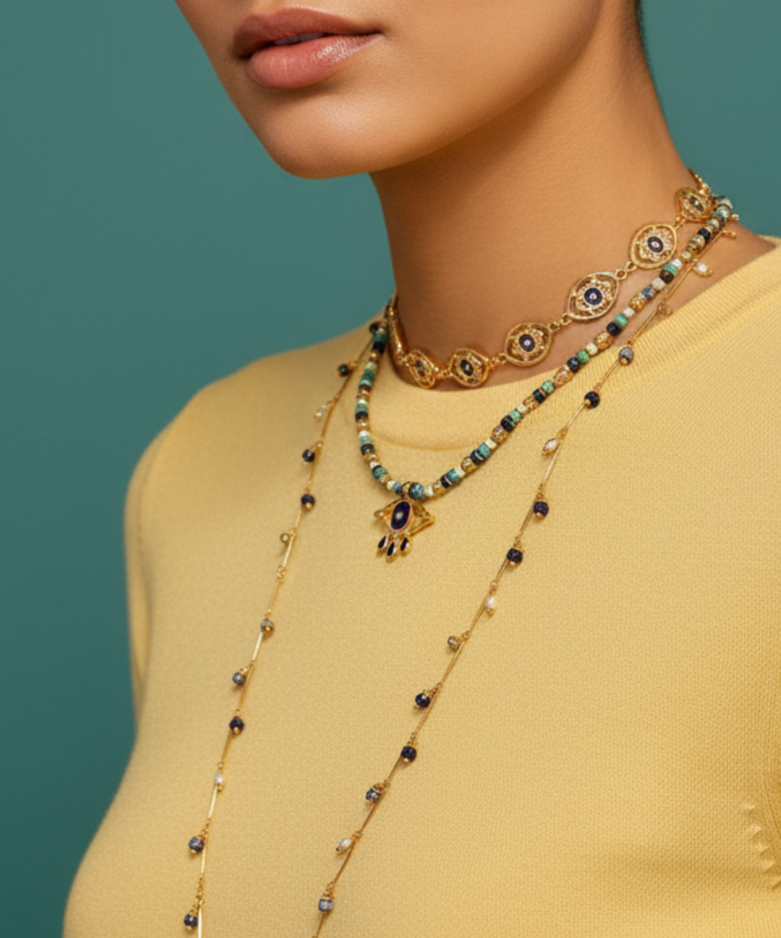 MIRAGE BLUE EVIL EYE NECKLACE