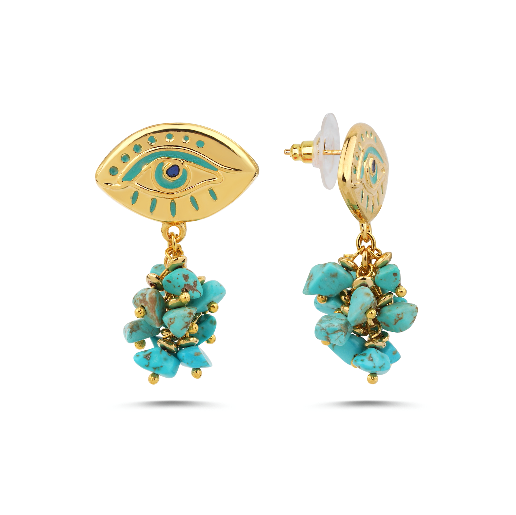 GUARDIAN TURQUOISE EVIL EYE EARRINGS
