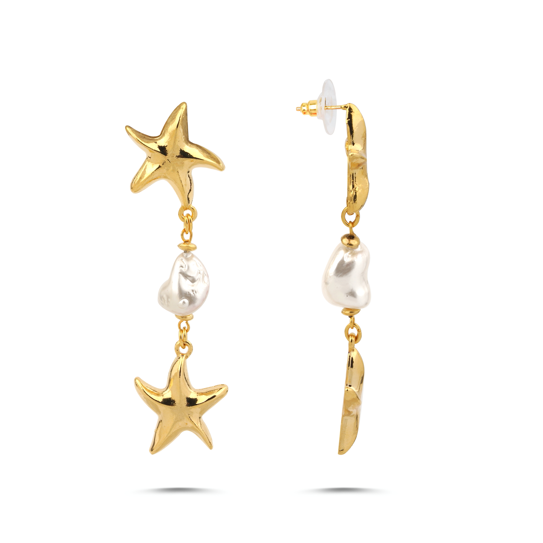 STARFISH BAROQUE PEARL EARRINGS