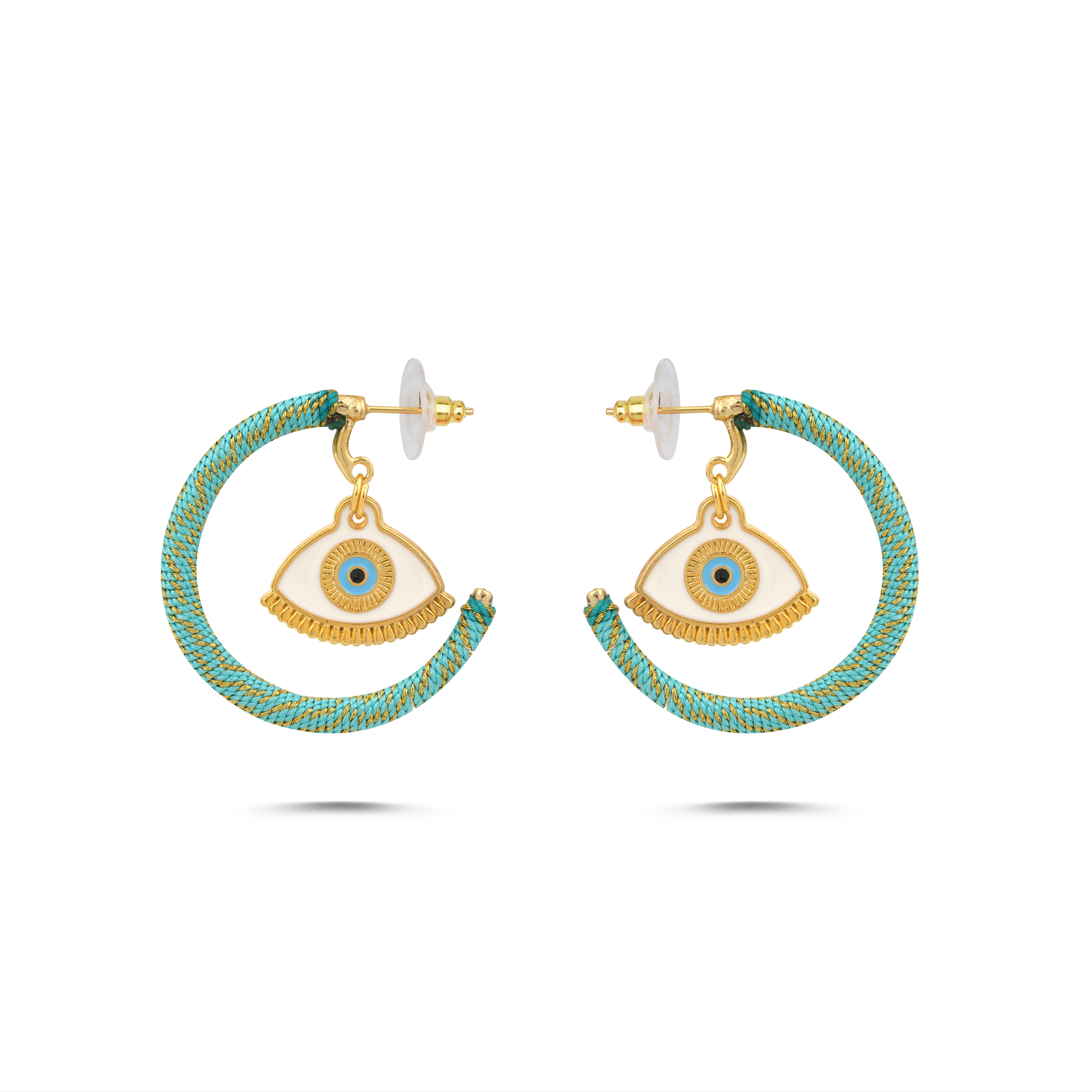 SUMMER TWIST TURQUOISE HOOP EARRINGS