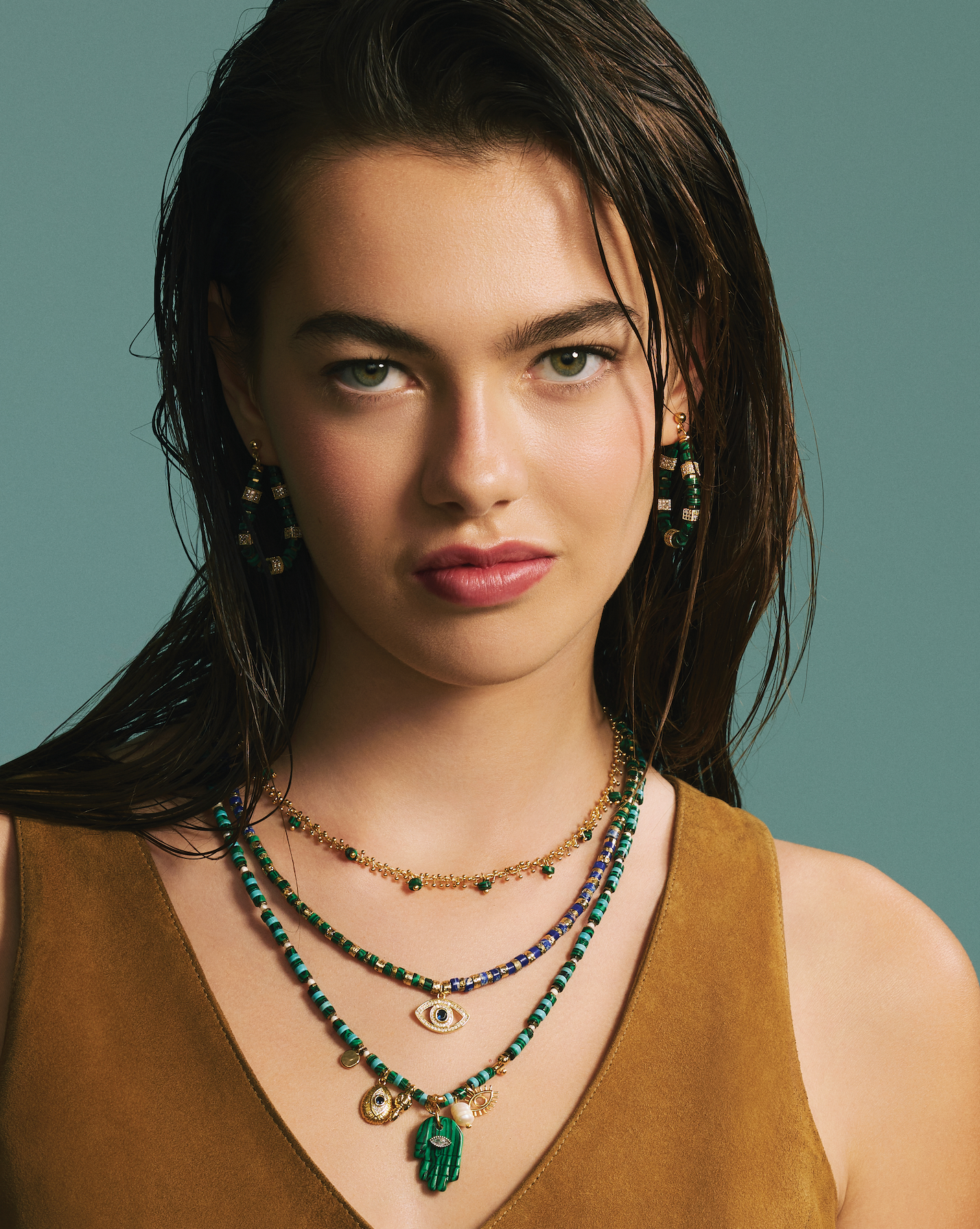 HAMSA HARMONY MALACHITE NECKLACE