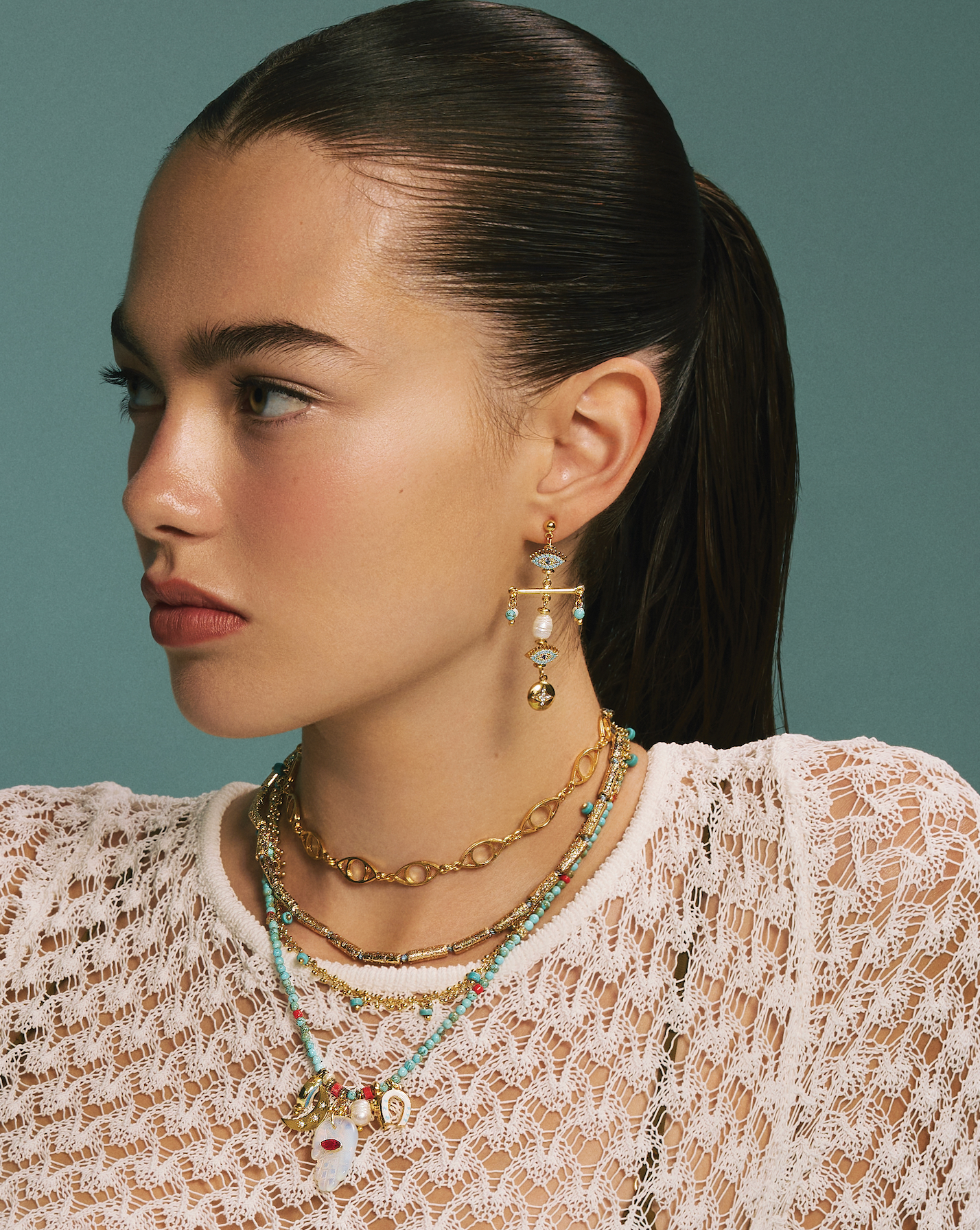 AZURE GAZE NAZAR EARRINGS