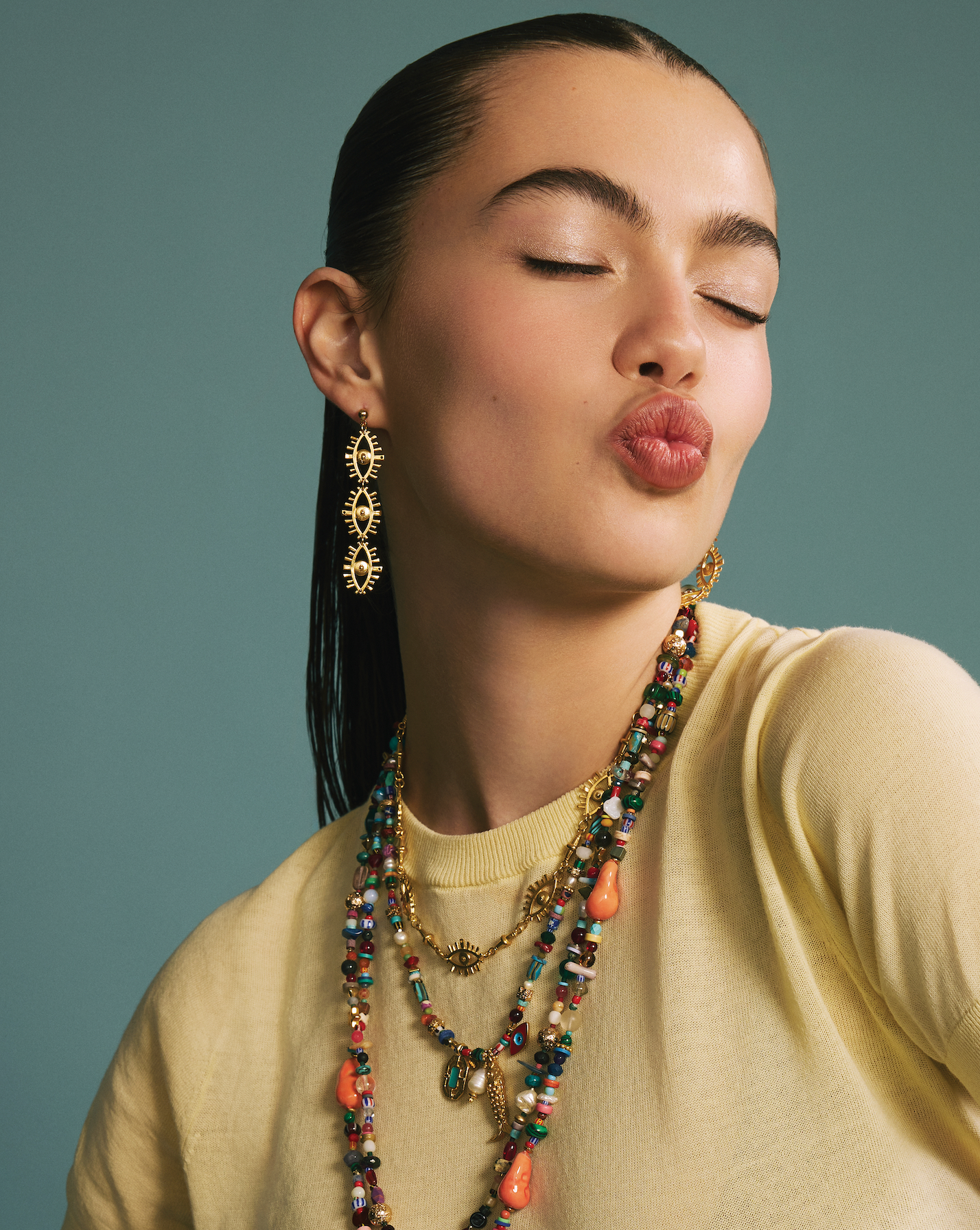GOLDEN GAZE NAZAR EARRINGS