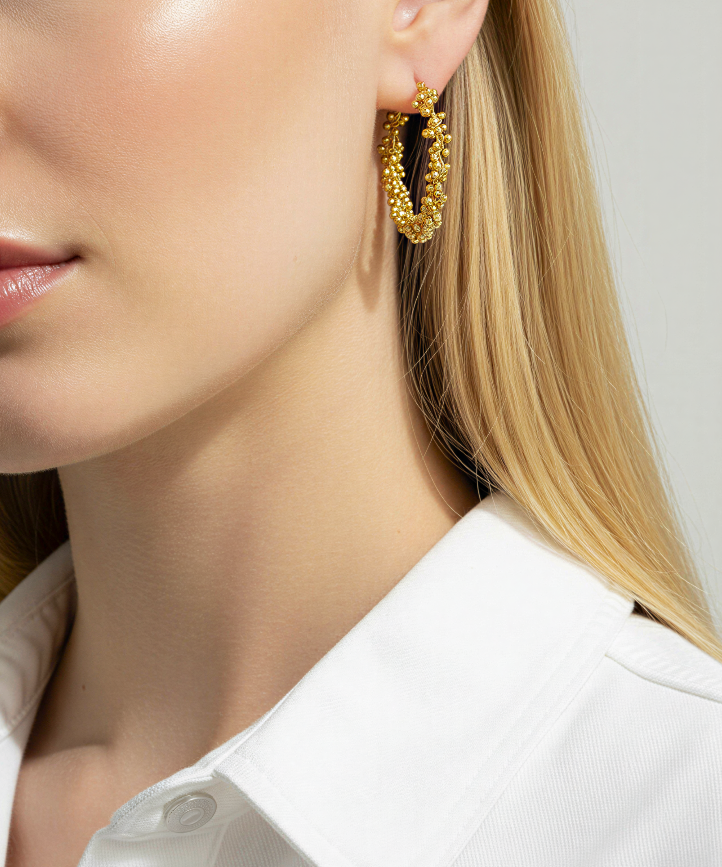 SERRA GOLD PLATED HOOP EARRINGS