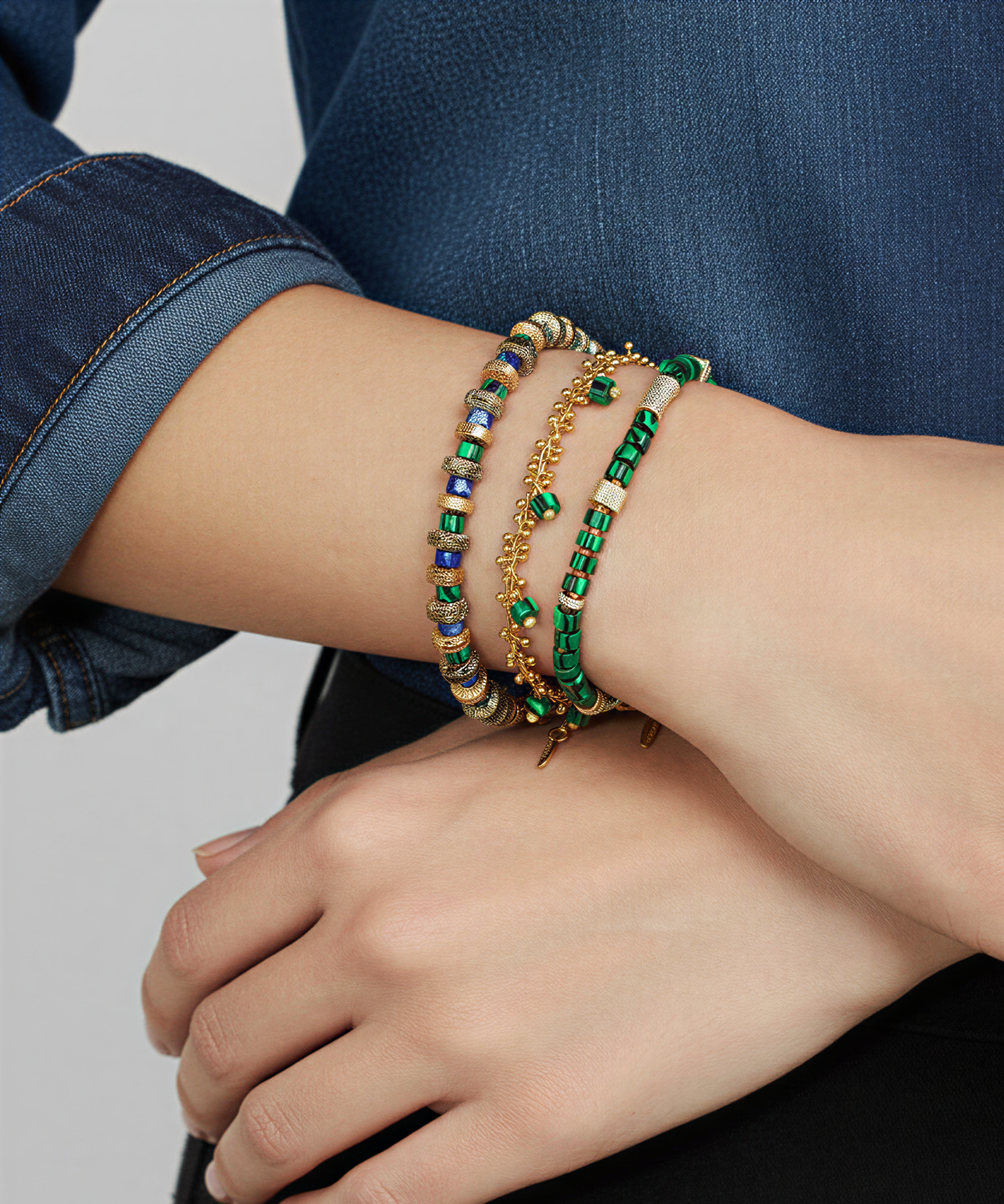 GOLDEN SKY LAPIS MALACHITE BRACELET