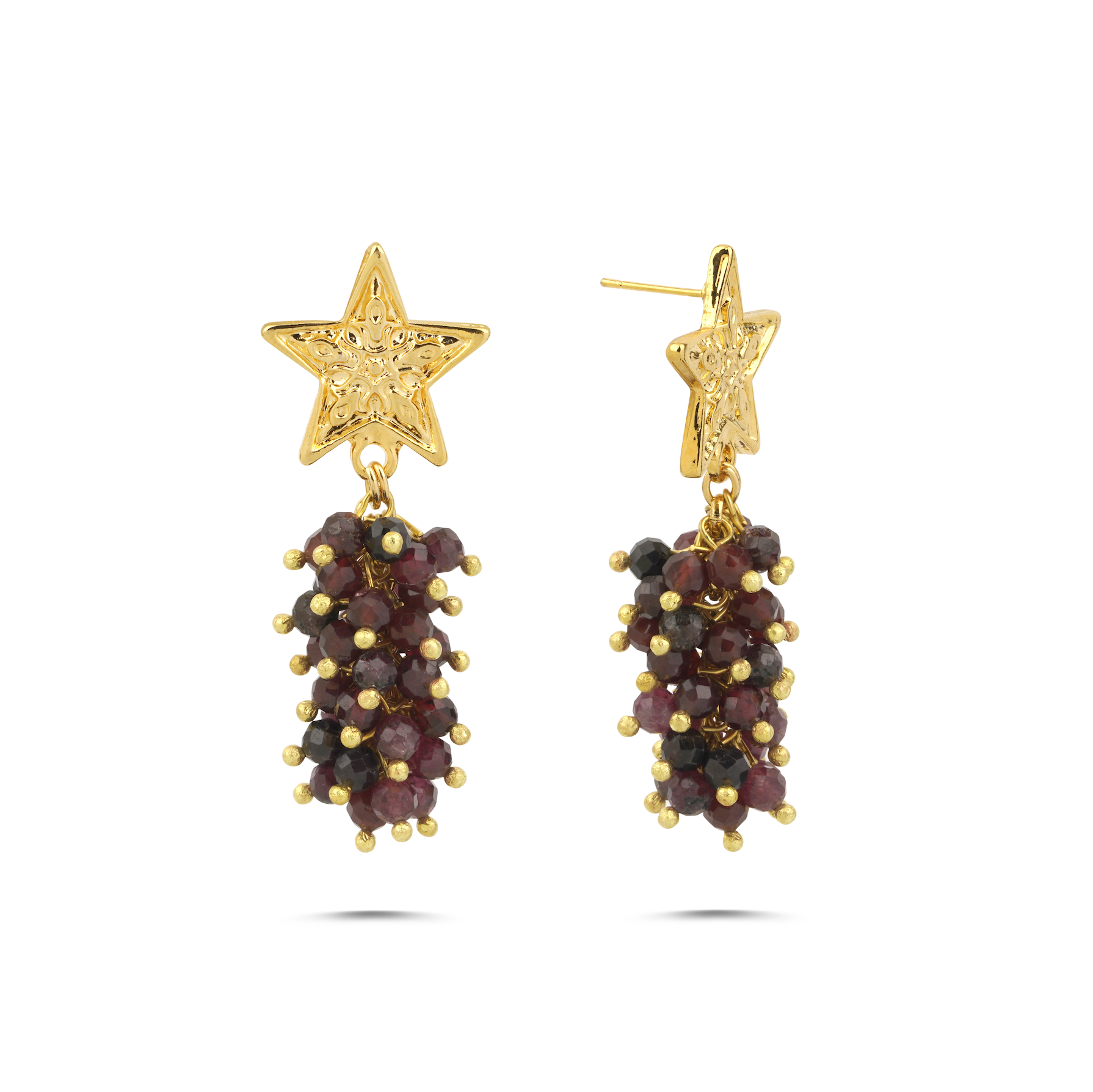 DANCING STAR BURGUNDY EARRINGS