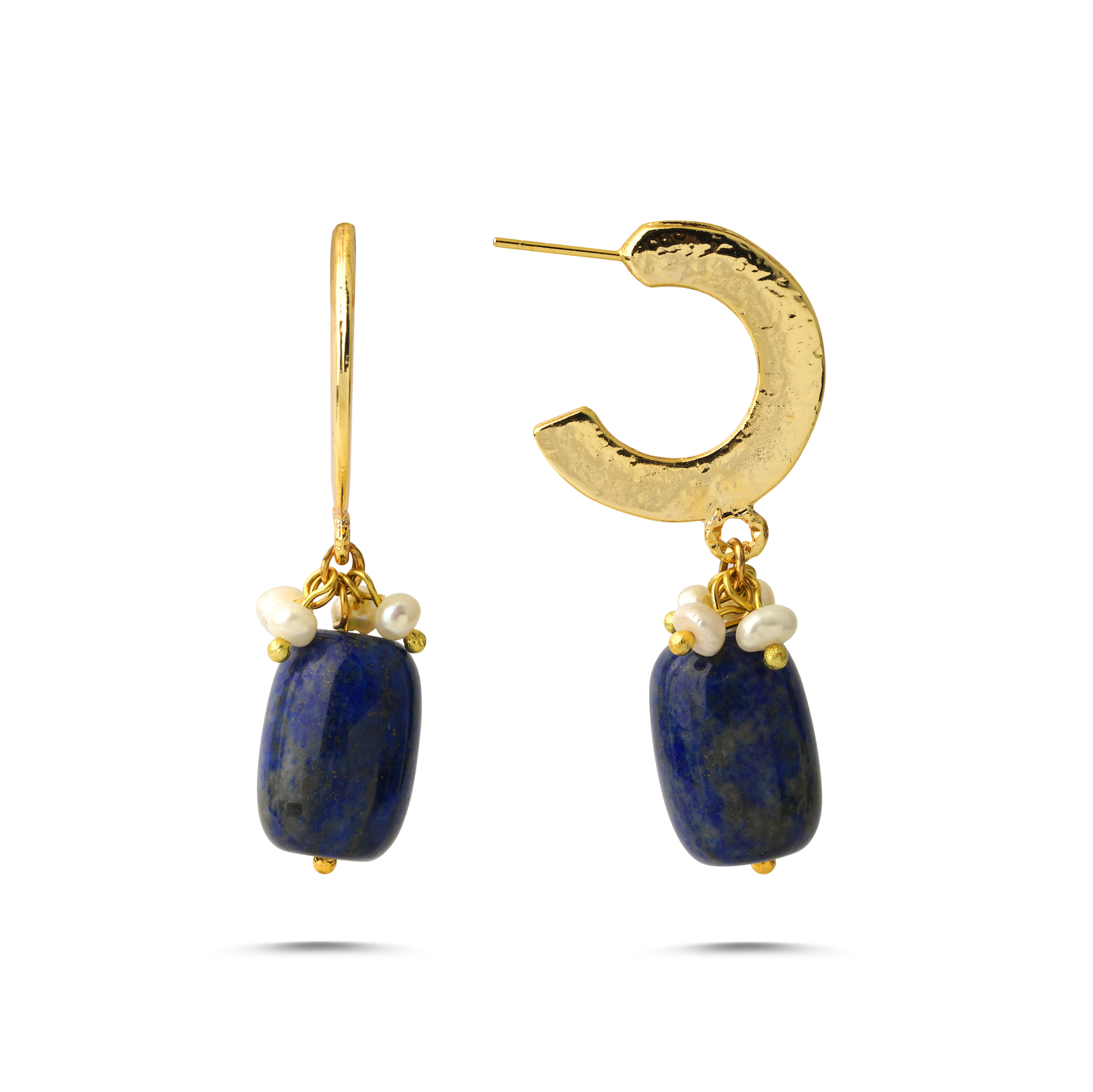 BONBON LAPIS HOOP EARRINGS