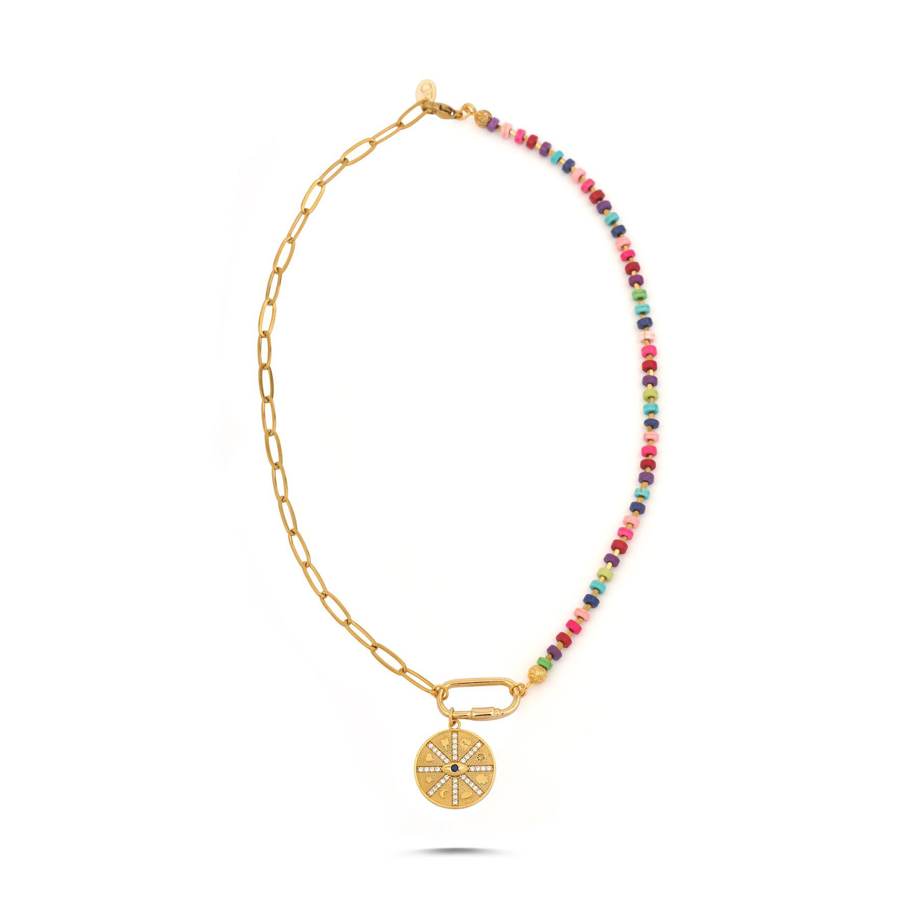 YOUR SIDE RAINBOW EVIL EYE NECKLACE