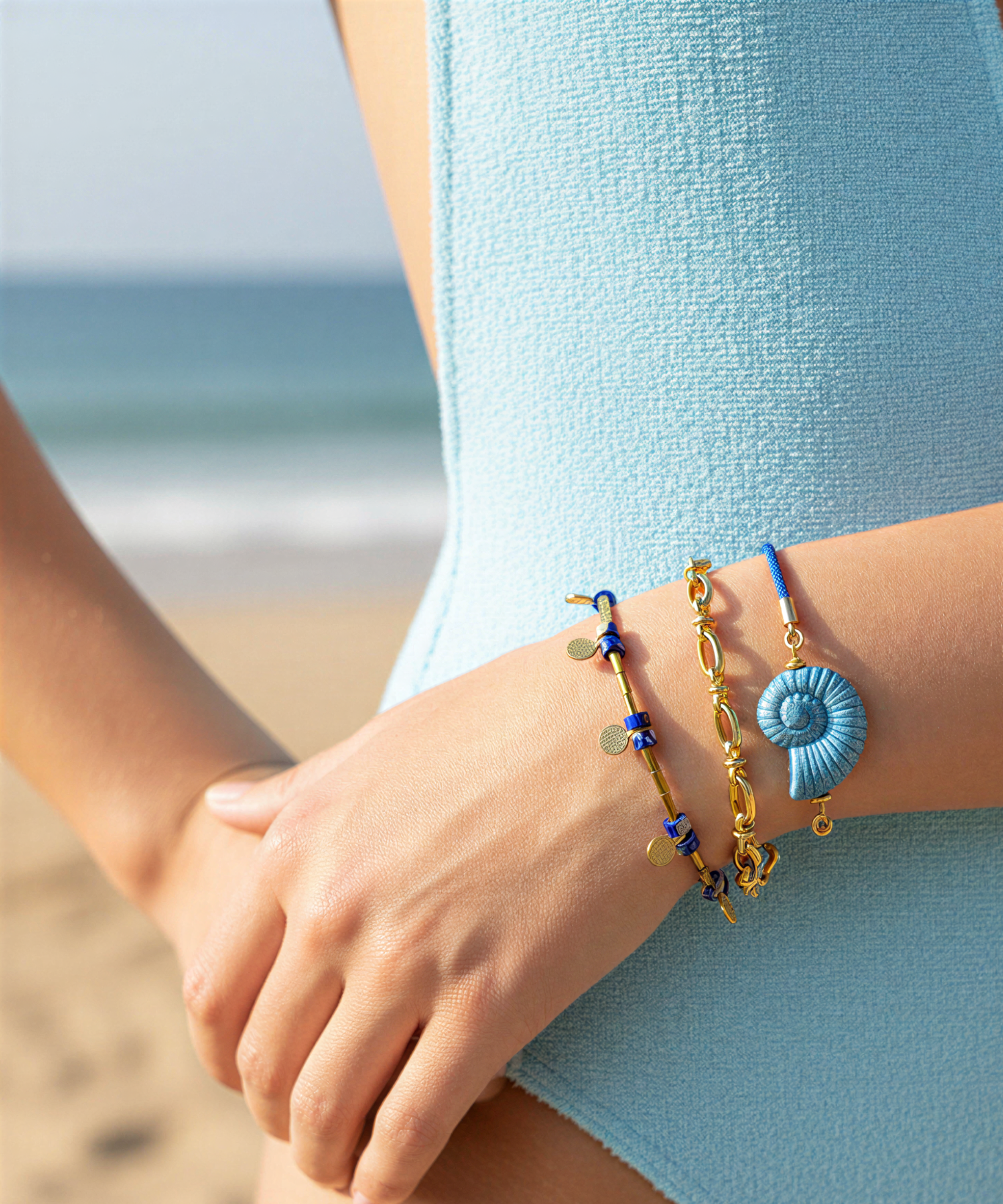 SEASHELL BLUE ROPE BRACELET