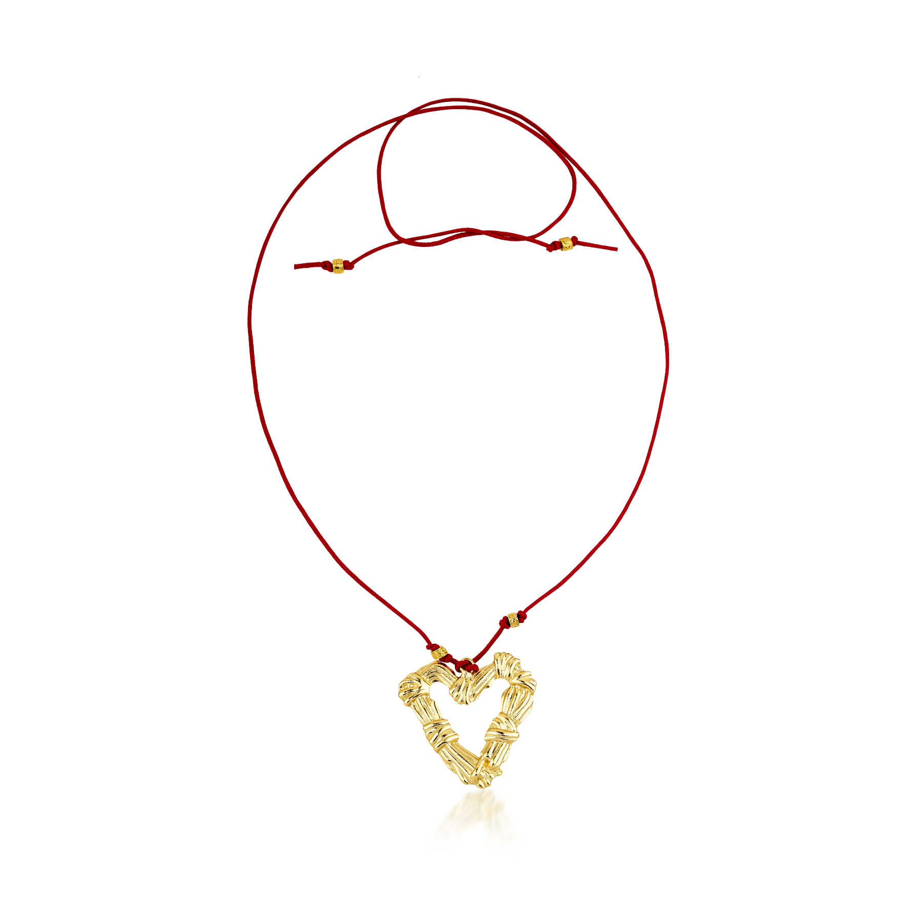 GOLDEN PULSE HEART ROPE NECKLACE