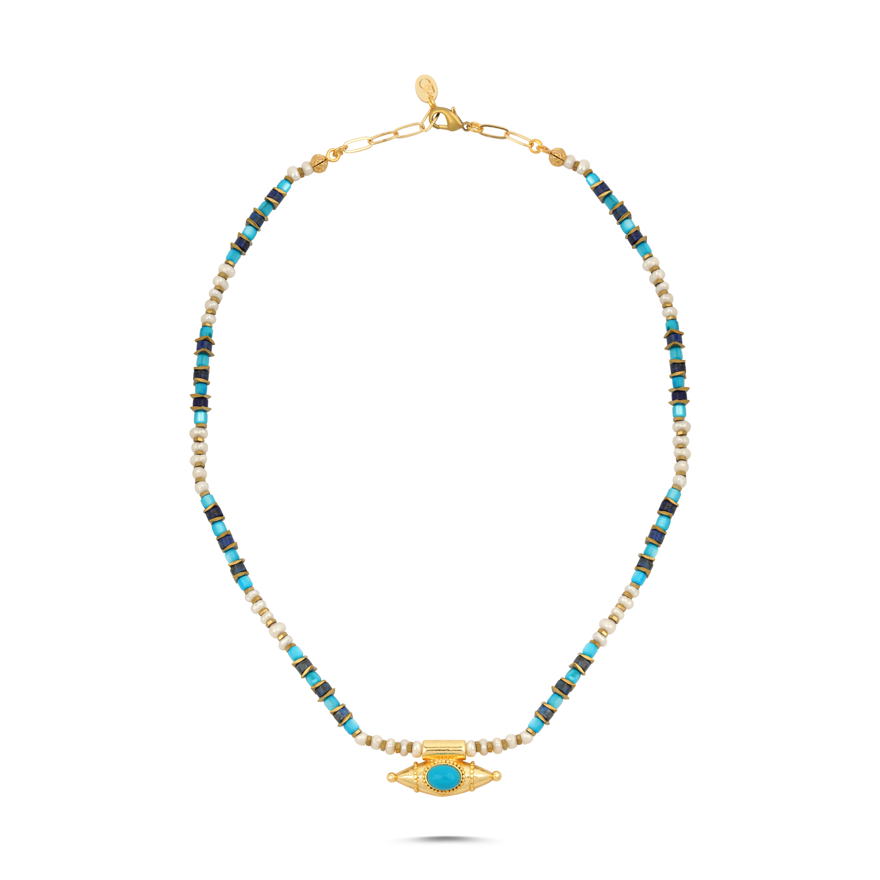 MYSTIC EYE TURQUOISE PEARL NECKLACE