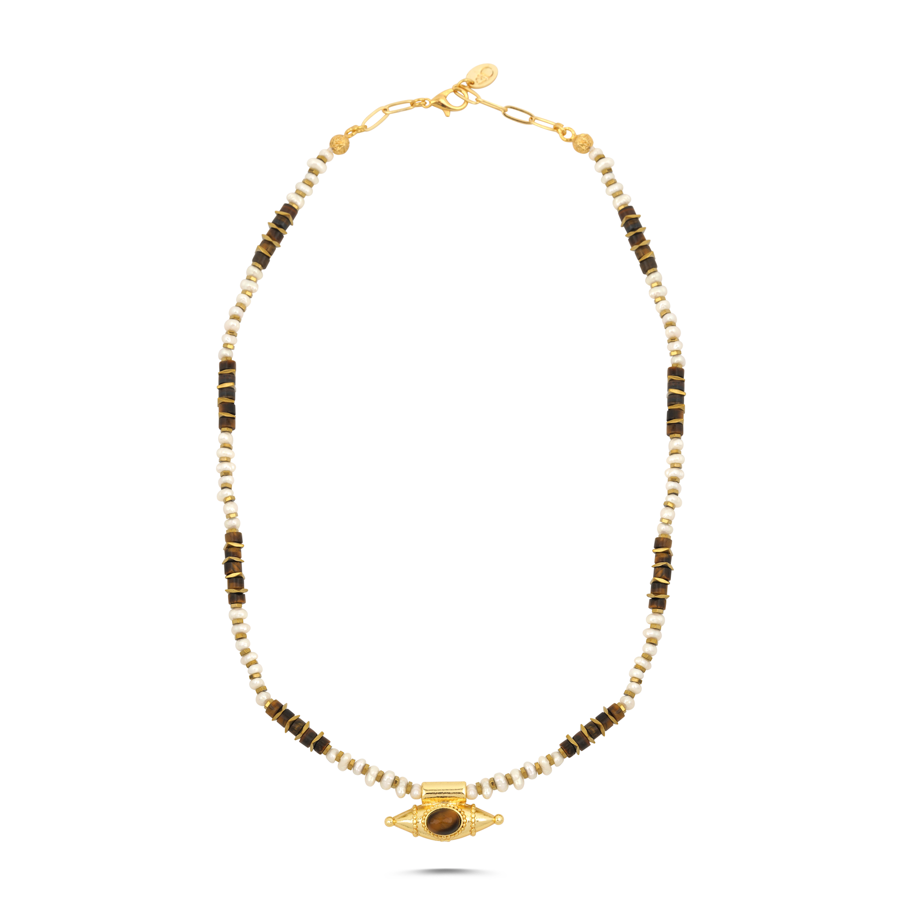 MYSTIC EYE TIGER EYE PEARL NECKLACE