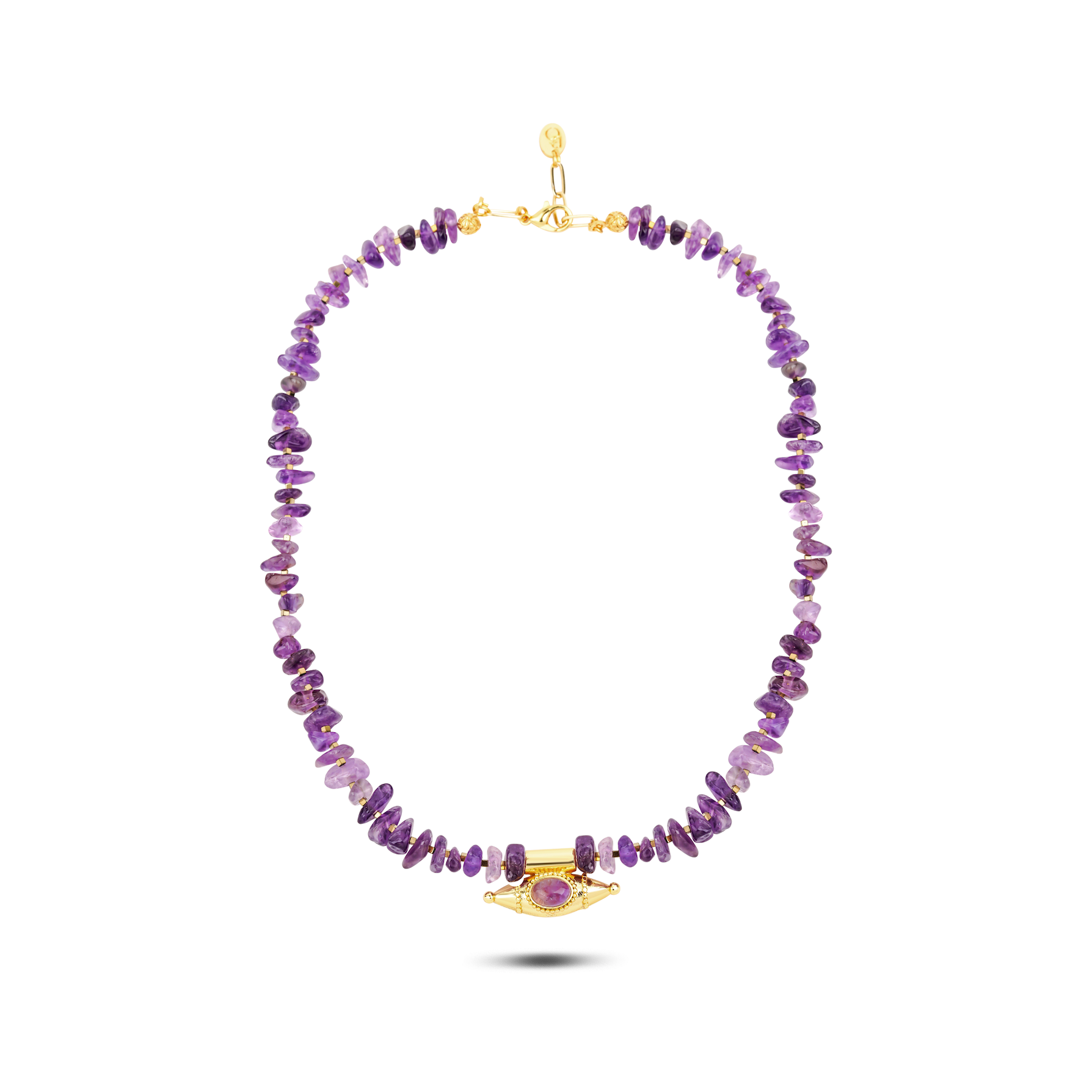 MYSTIC EYE PURPLE NATURAL STONE NECKLACE