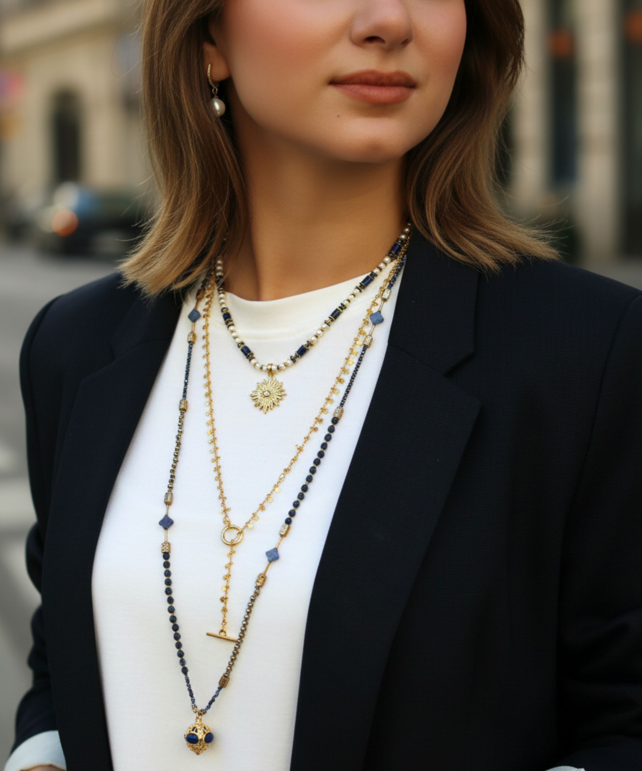 AZURE GLOW PEARL NAZAR NECKLACE