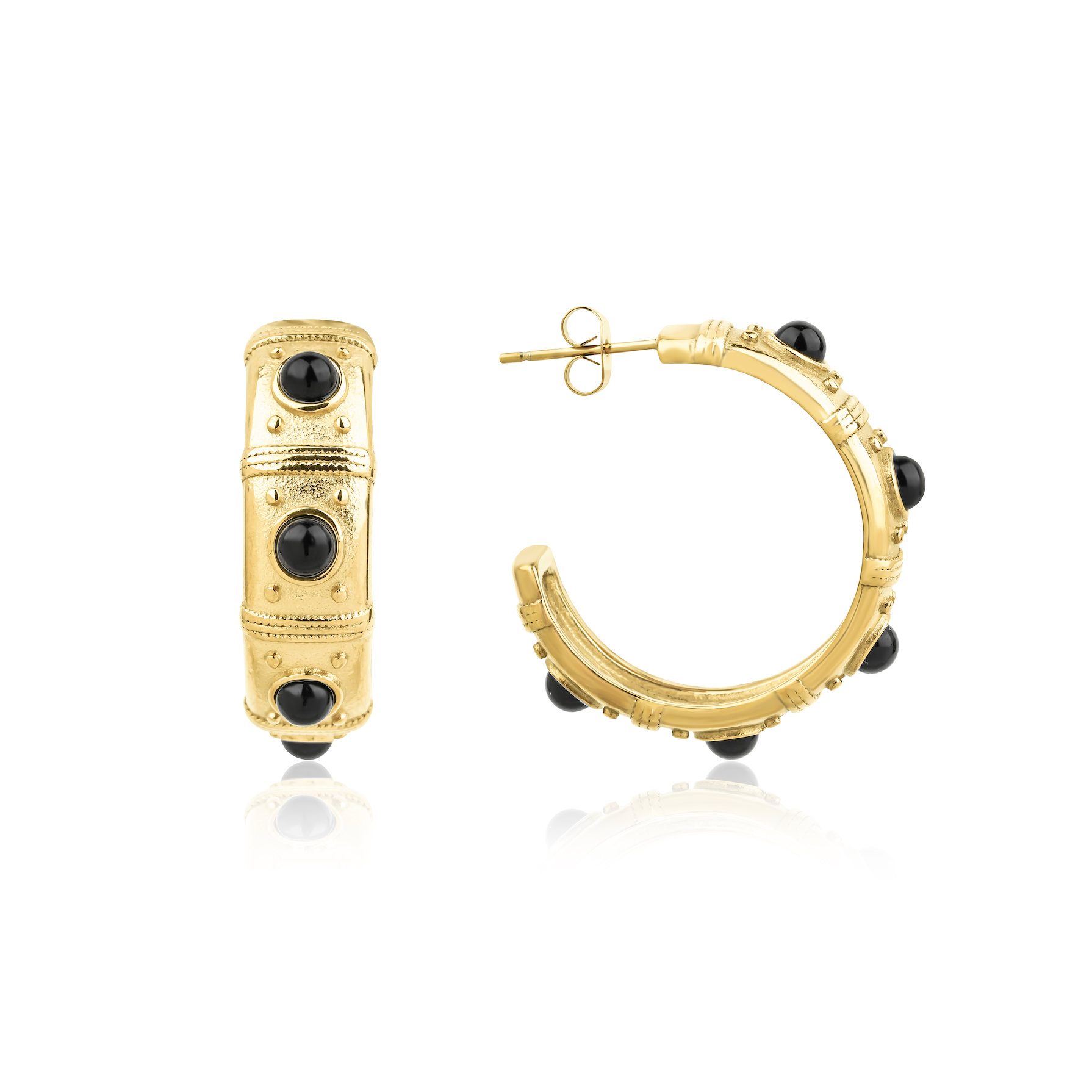 NOCTURNE BLACK HOOP EARRINGS