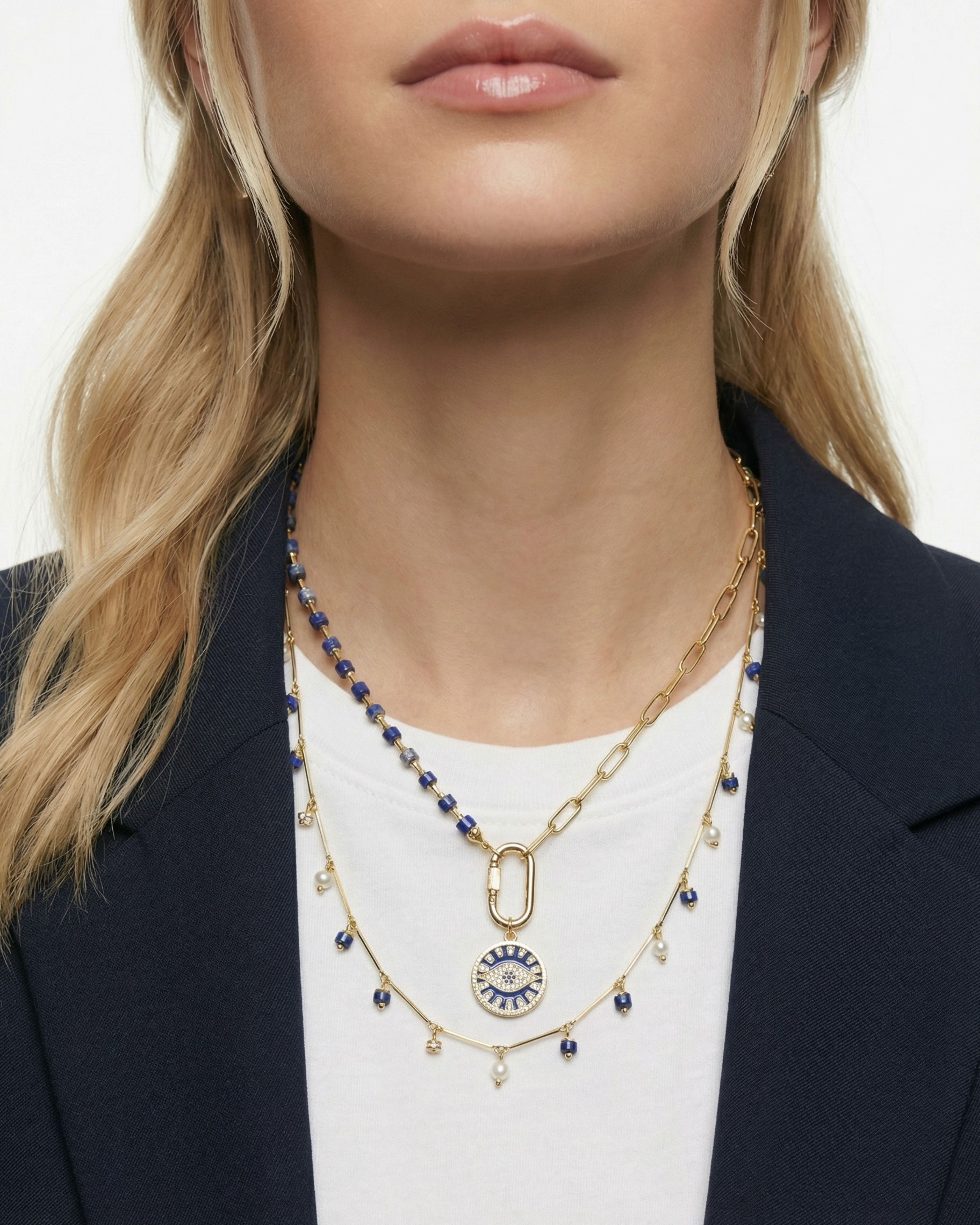 YOUR SIDE LAPIS NAZAR NECKLACE