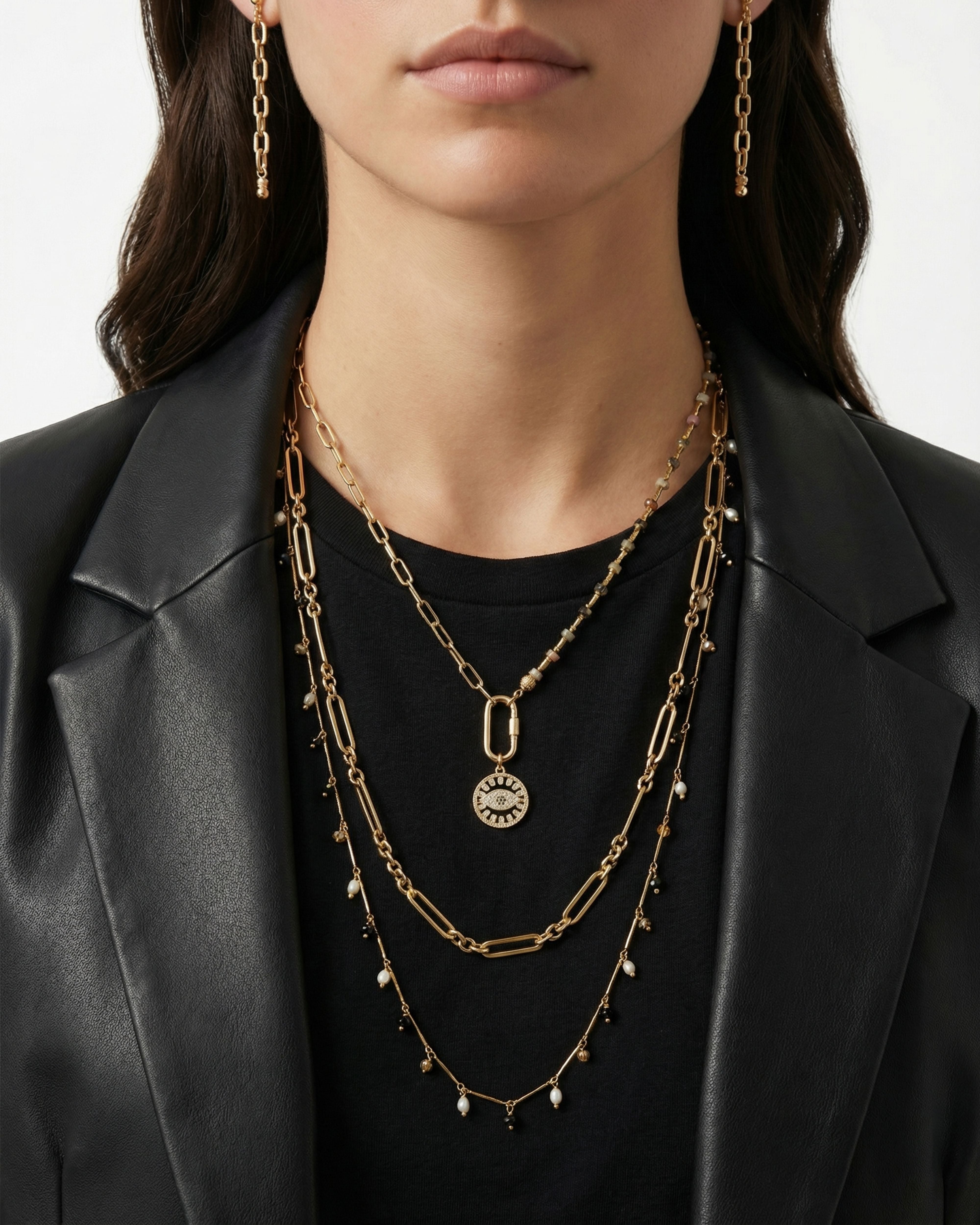 YOUR SIDE BLACK NAZAR NECKLACE