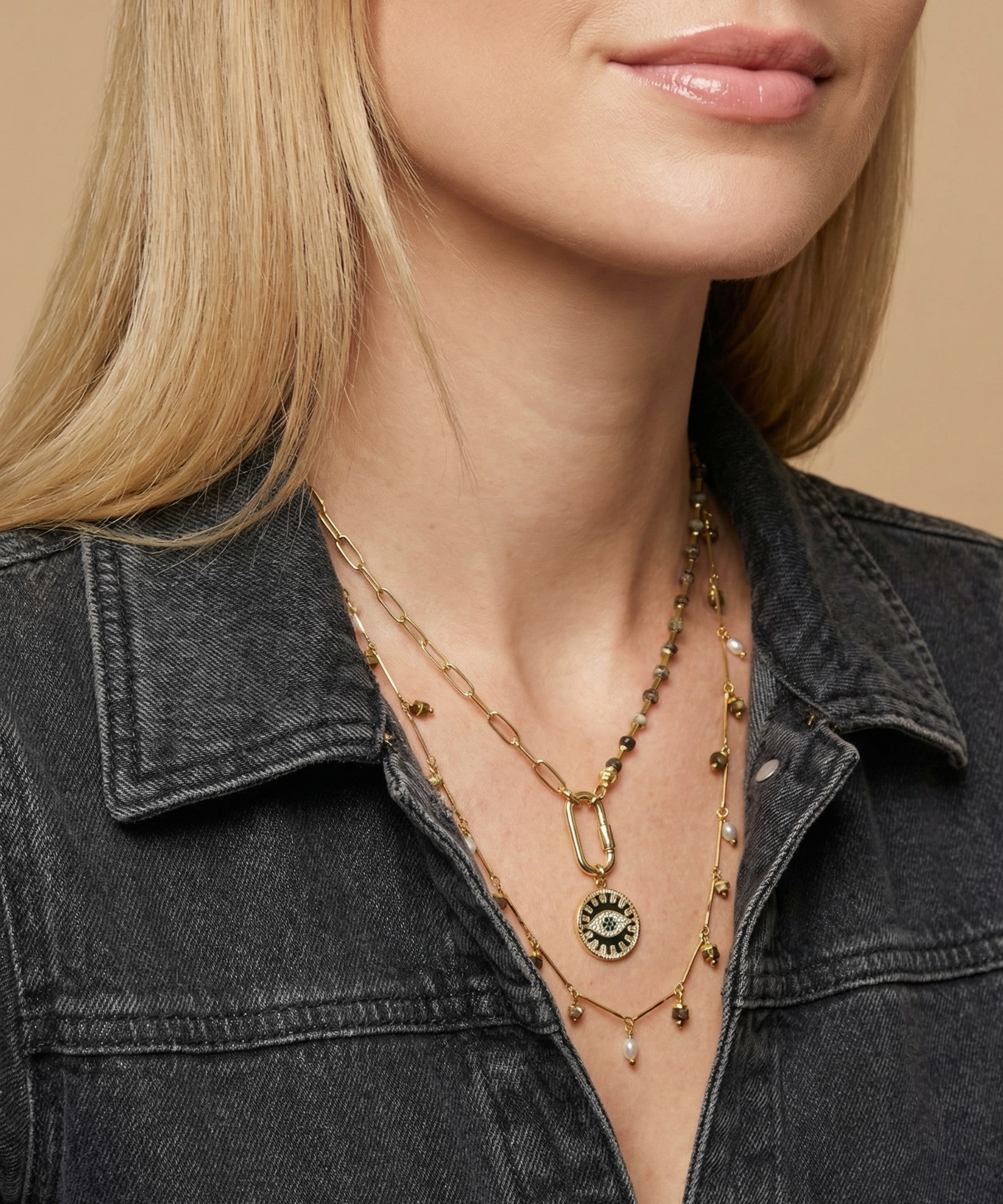 YOUR SIDE BLACK NAZAR NECKLACE