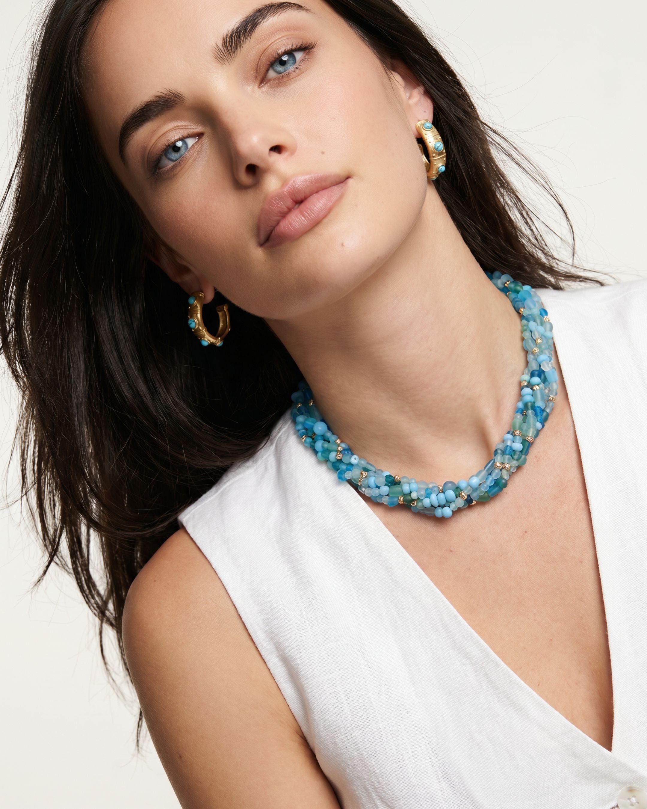 GYPSET MAVİ DOĞAL TAŞ KOLYE