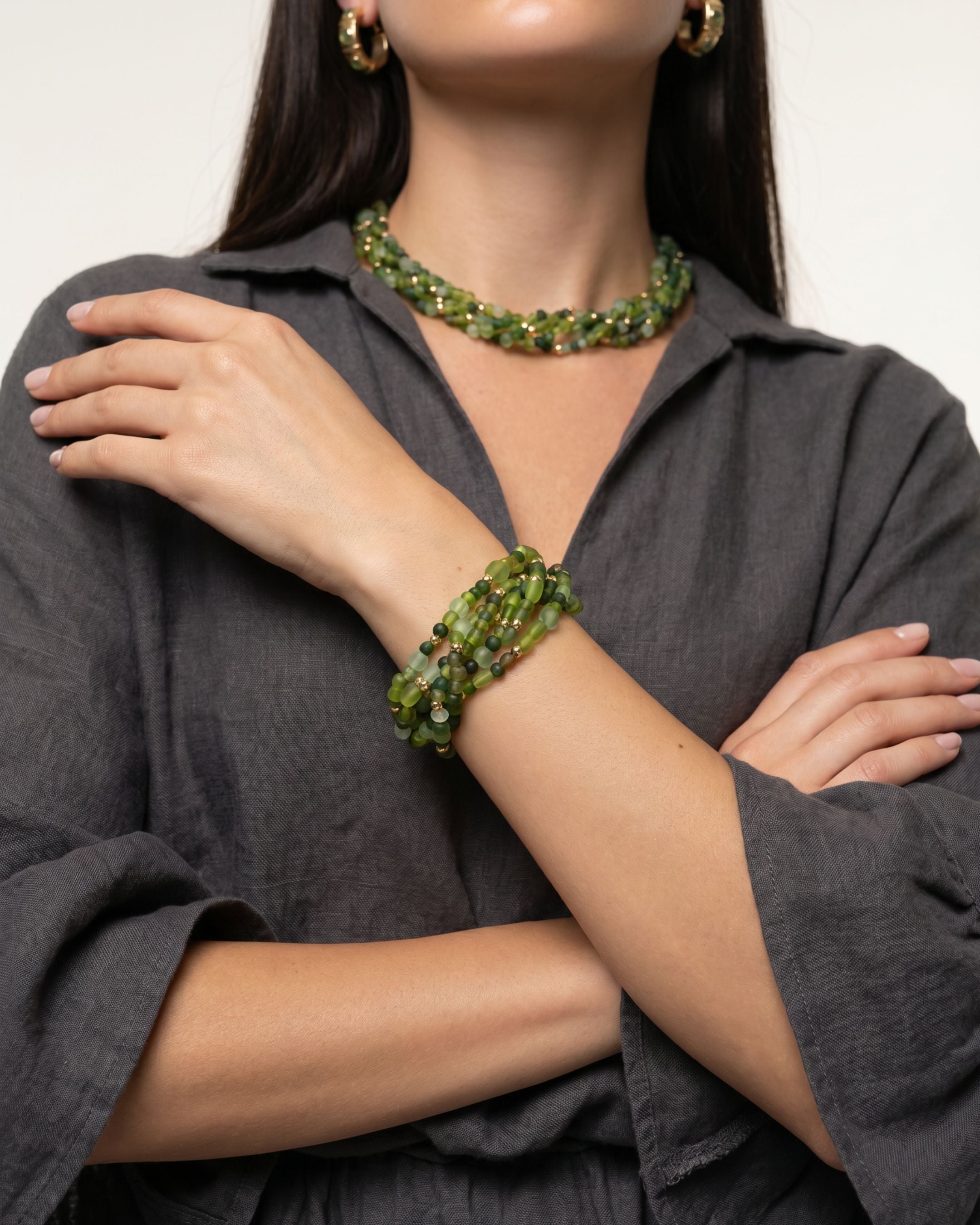 GYPSET PALM GREEN NATURAL STONE BRACELET