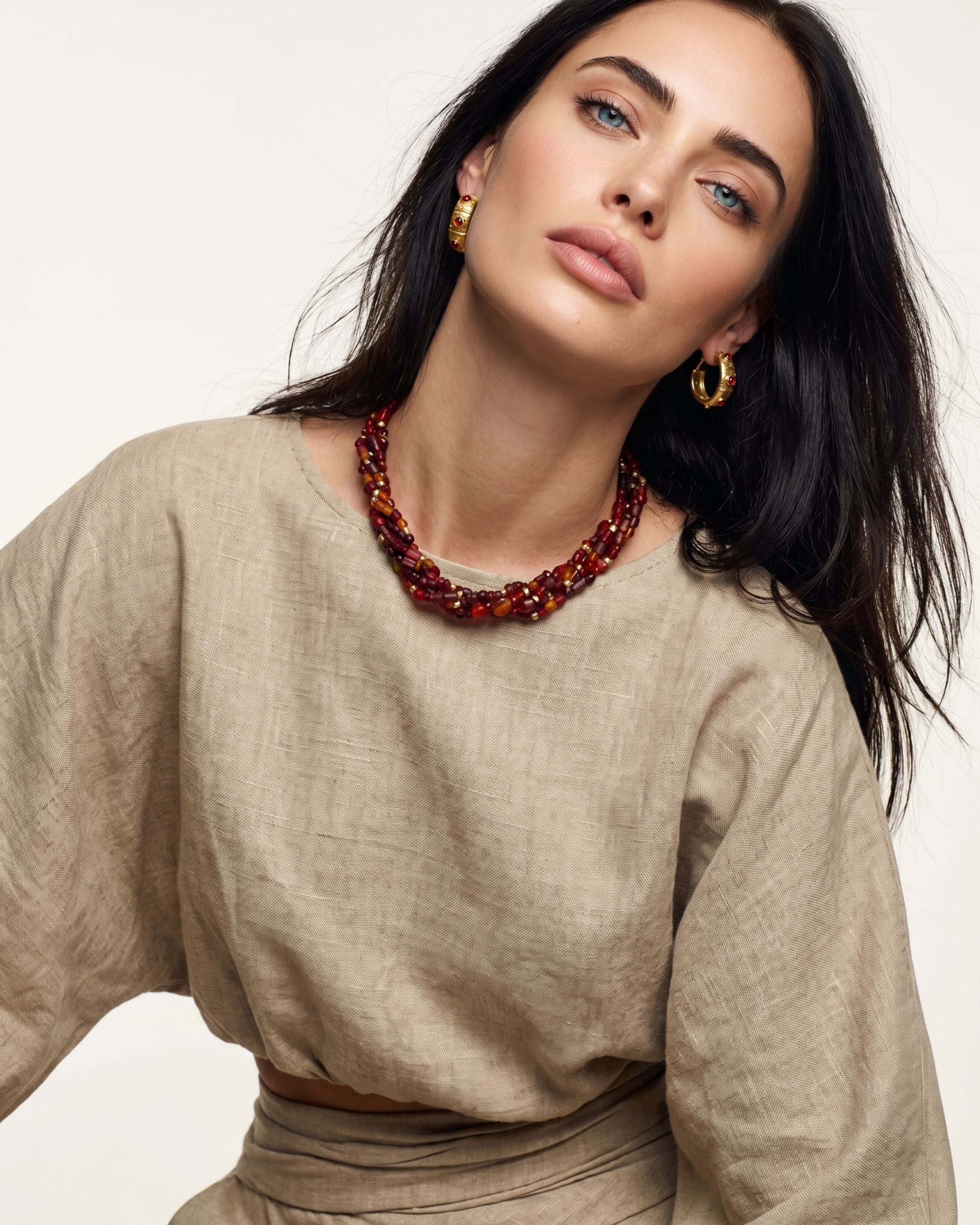 GYPSET SUNSET RED NATURAL STONE NECKLACE
