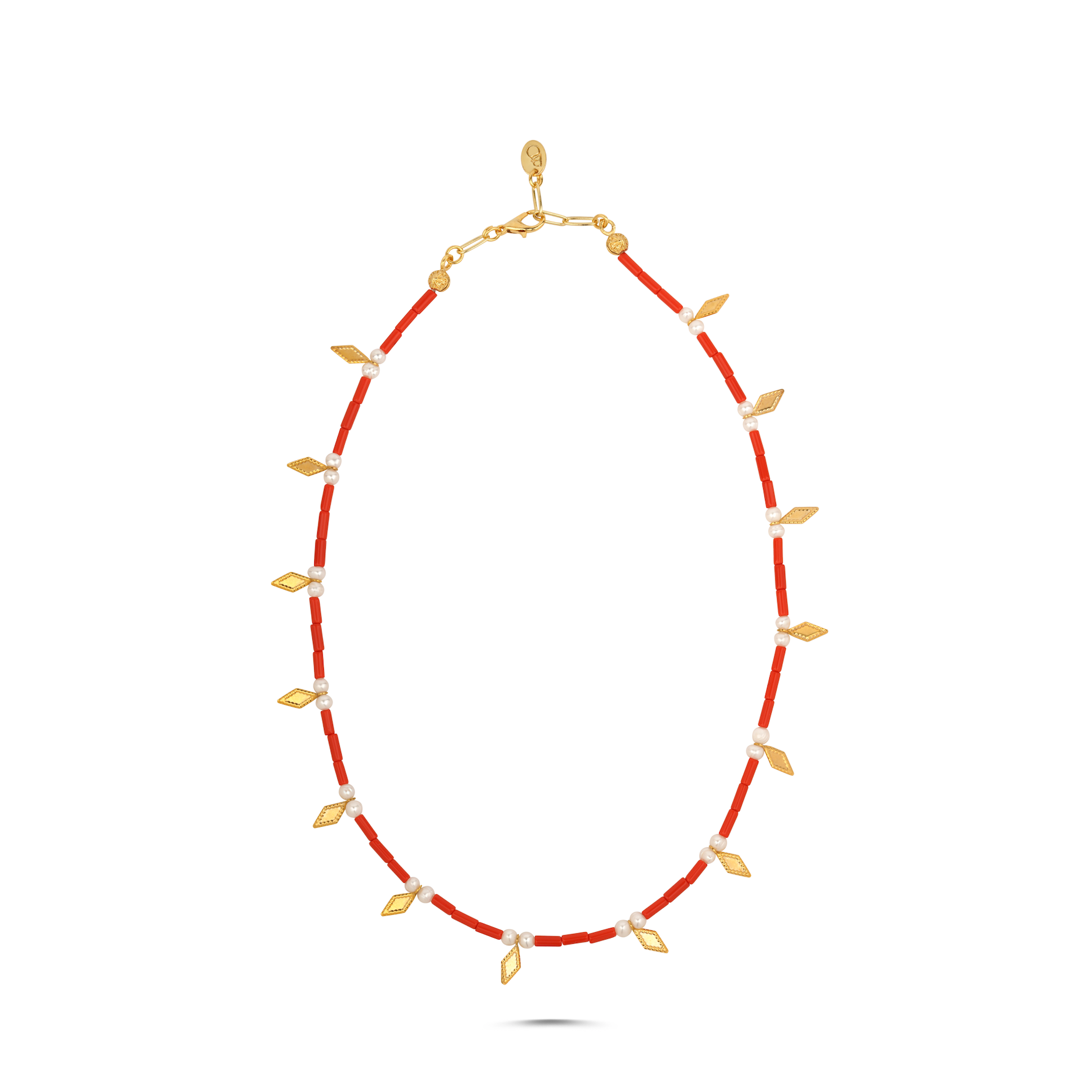 GRECO SUNSET CORAL PEARL NECKLACE